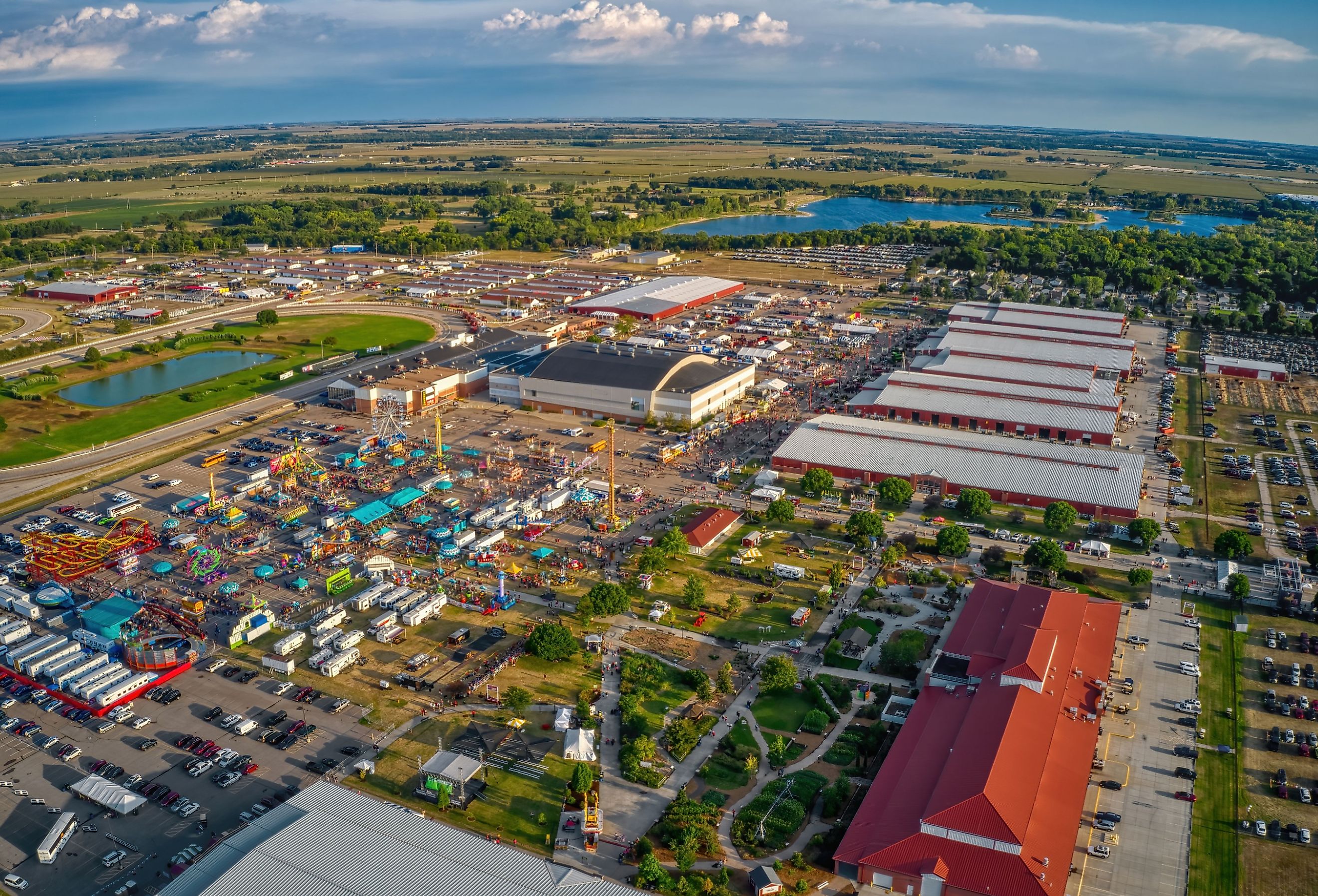 Aerial view of the Nebraska State Fair in Grand Island, Nebraska.