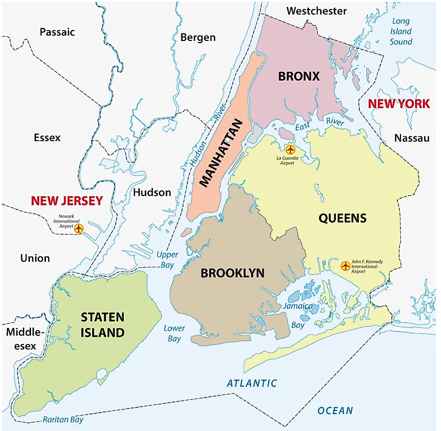 boroughs of new york city map
