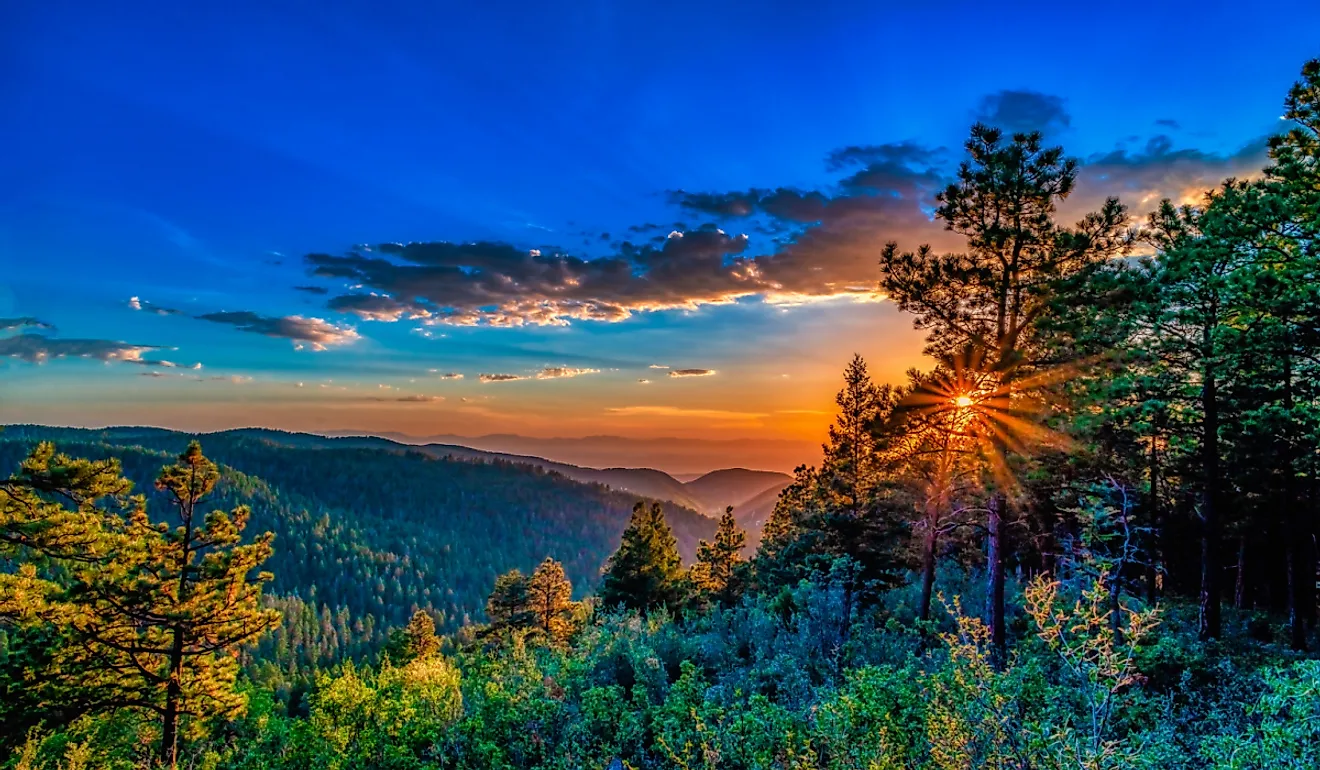 Sunset in the mountains of Cloudcroft, New Mexico.