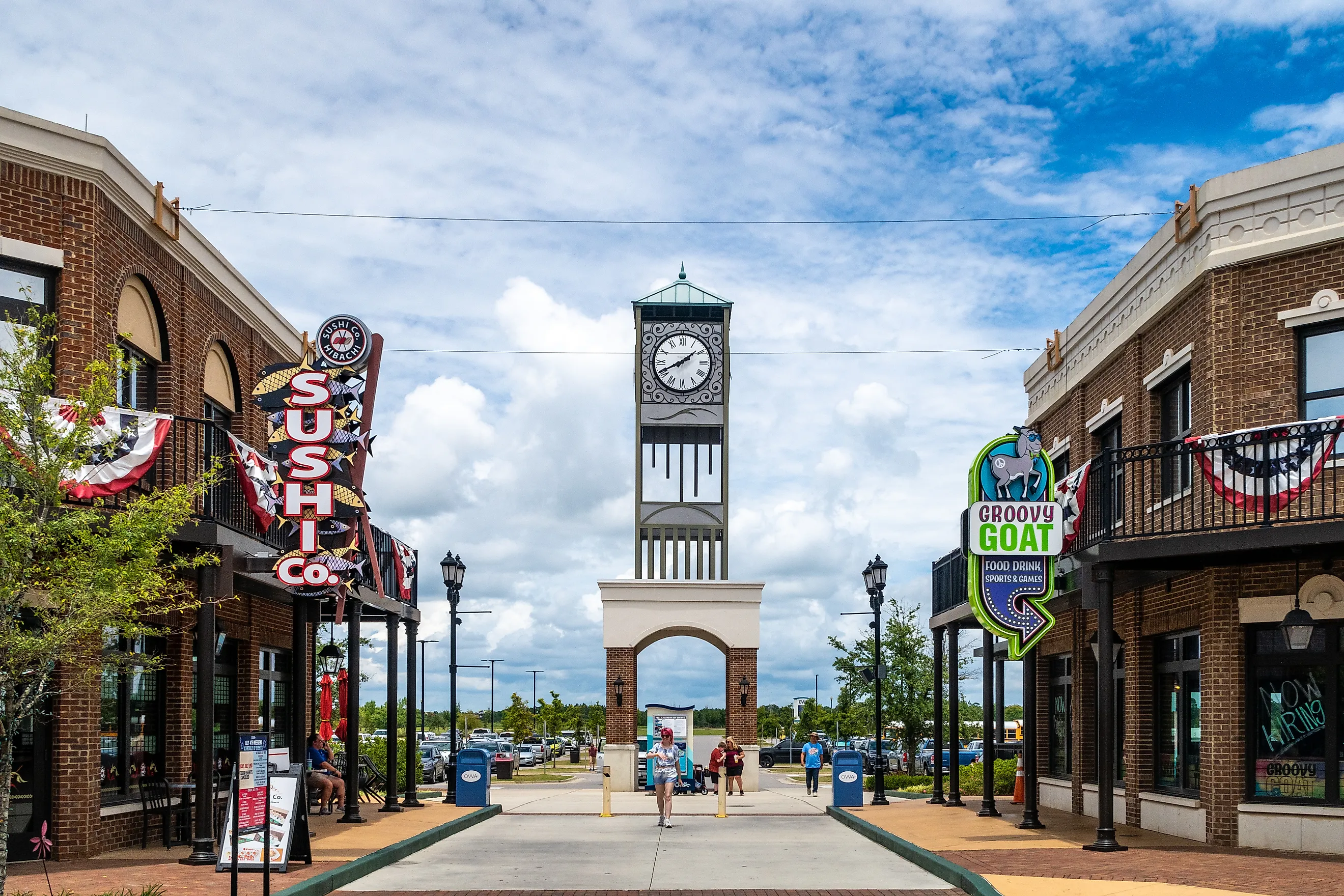 Shopping plaza in Foley, Alabama.