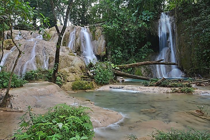 Agua Azul Falls and surrounding Lacandon Jungle environs in the Mexican Yucatán near the border with Guatemala.