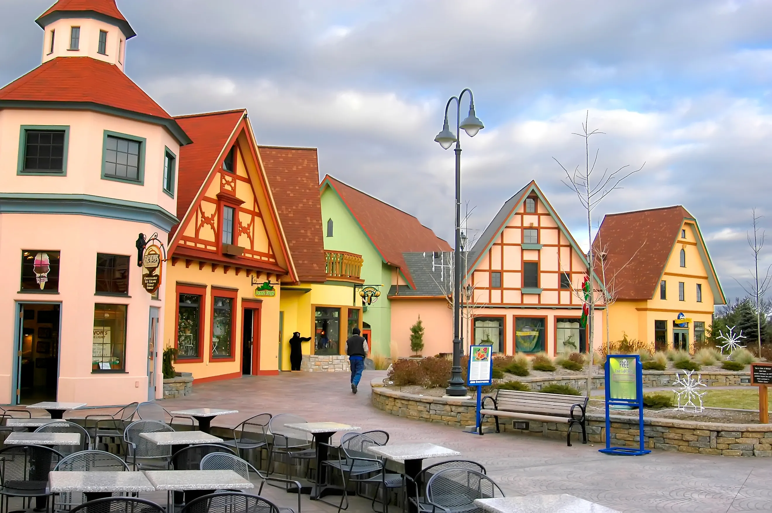 Frankenmuth's Riverplace shopping center. Dennis MacDonald / Shutterstock.com
