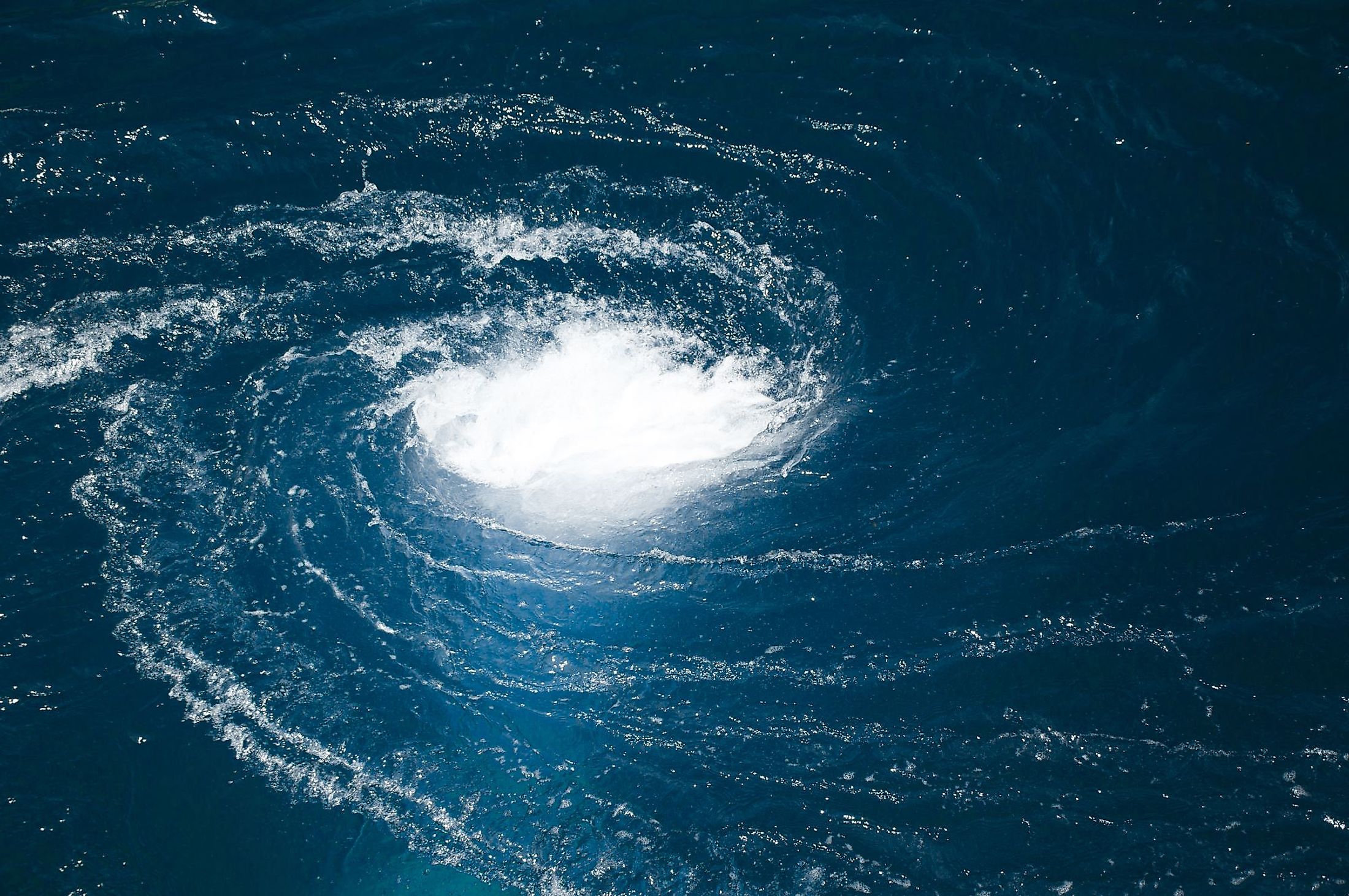 A blue water vortex