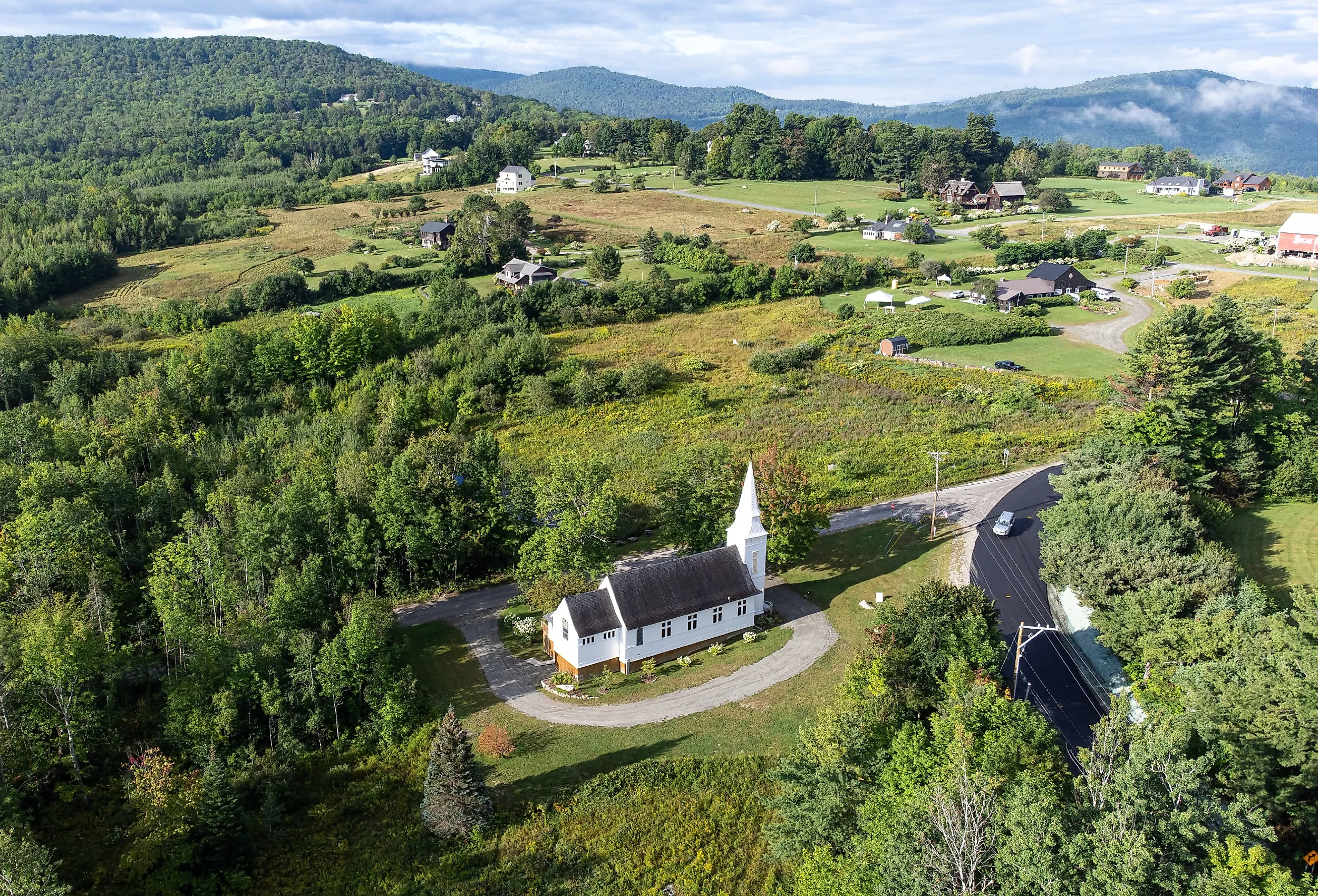 Overlooking St Matthew's Church in Sugar Hill, New Hampshire.