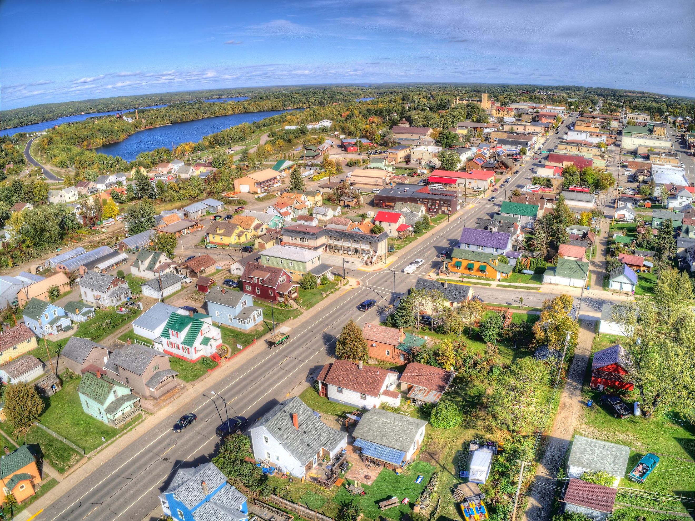 Aerial View of Ely, Minnesota during Summer