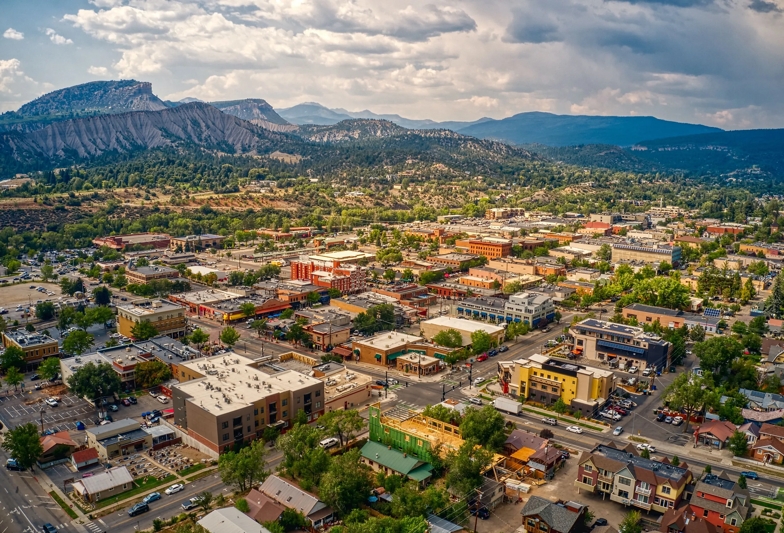 Aerial View of Durango, Colorado in summer. Image credit Jacob Boomsma via Shutterstock