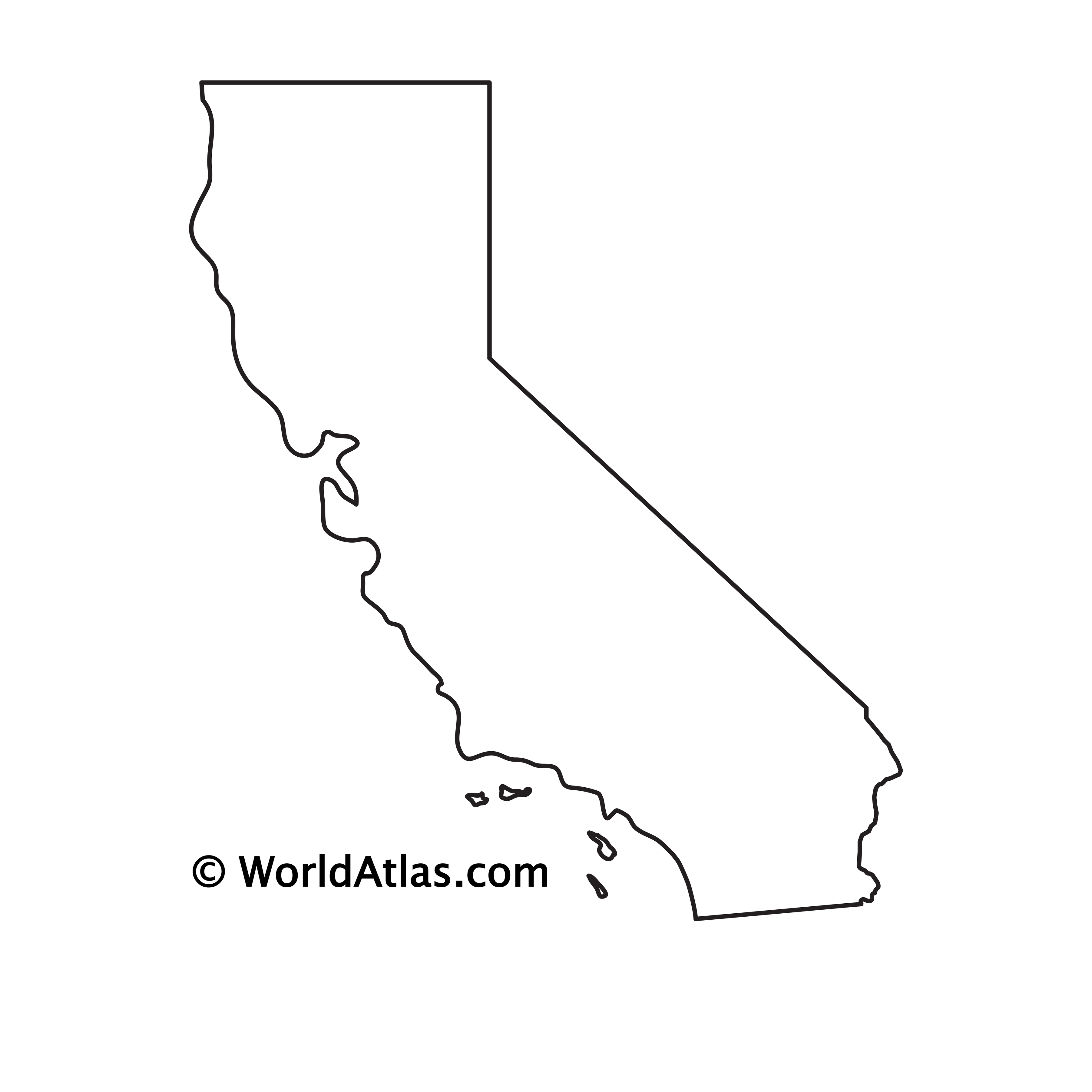 Mapa De California Para Colorear