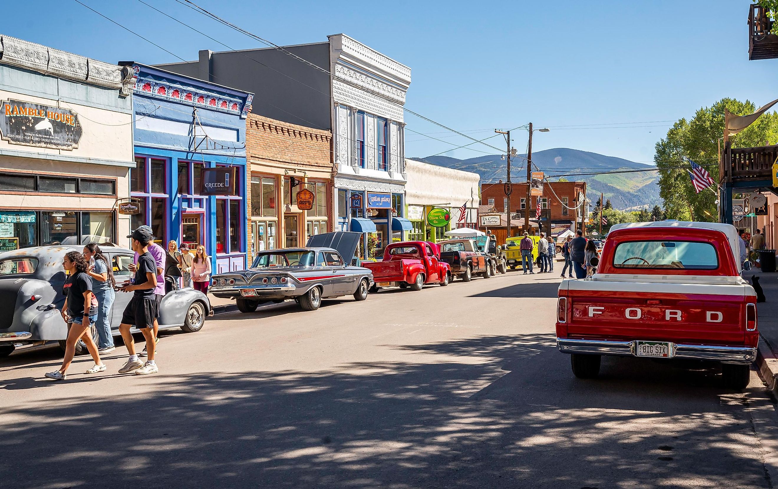 A vintage car show takes place on a beautiful weekend in Creede, Colorado