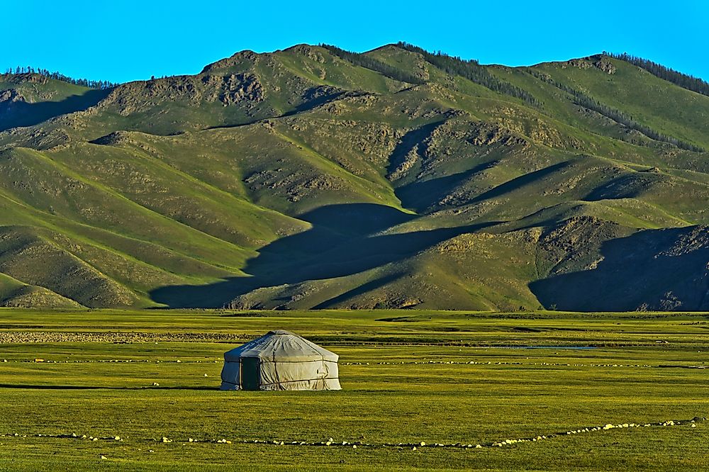 Mongolia has the lowest population density of any country in the world.