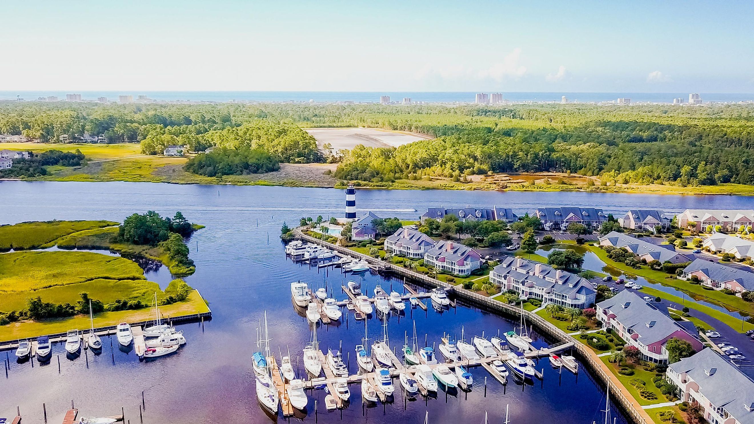 Aerial view of Little River, South Carolina