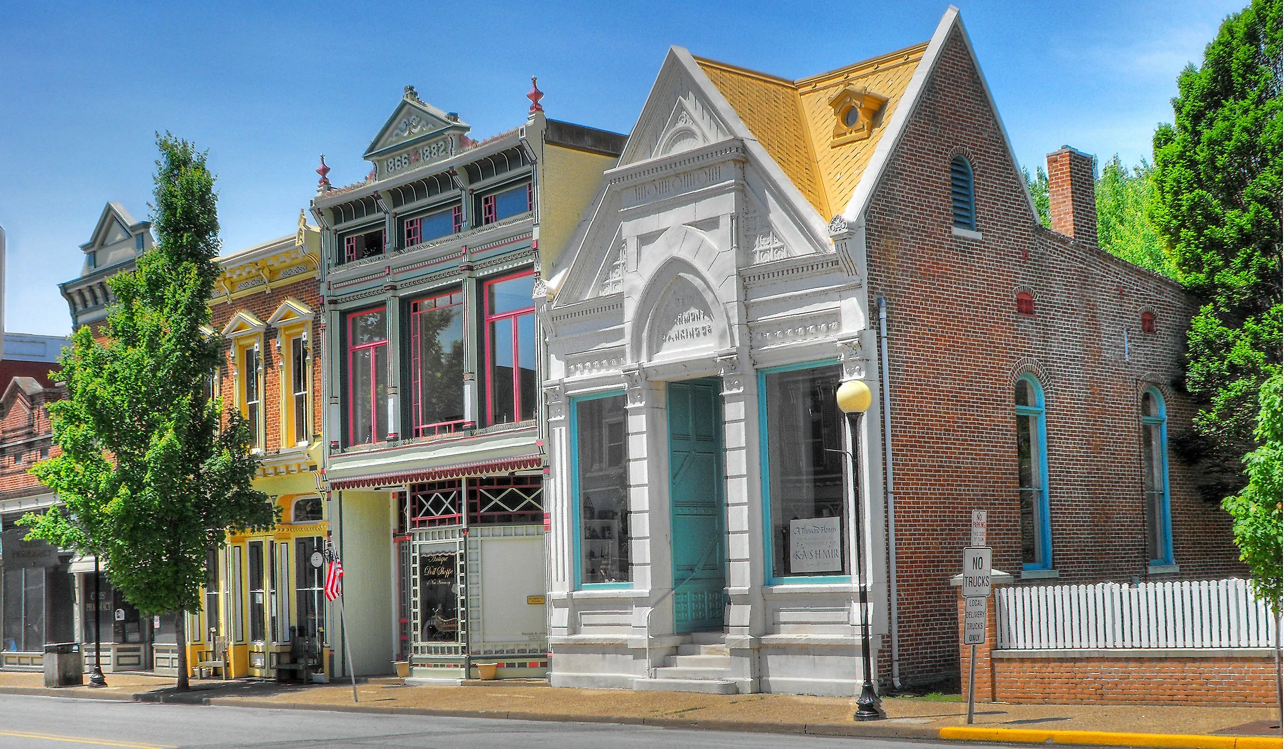 Downtown New Harmony, Indiana.