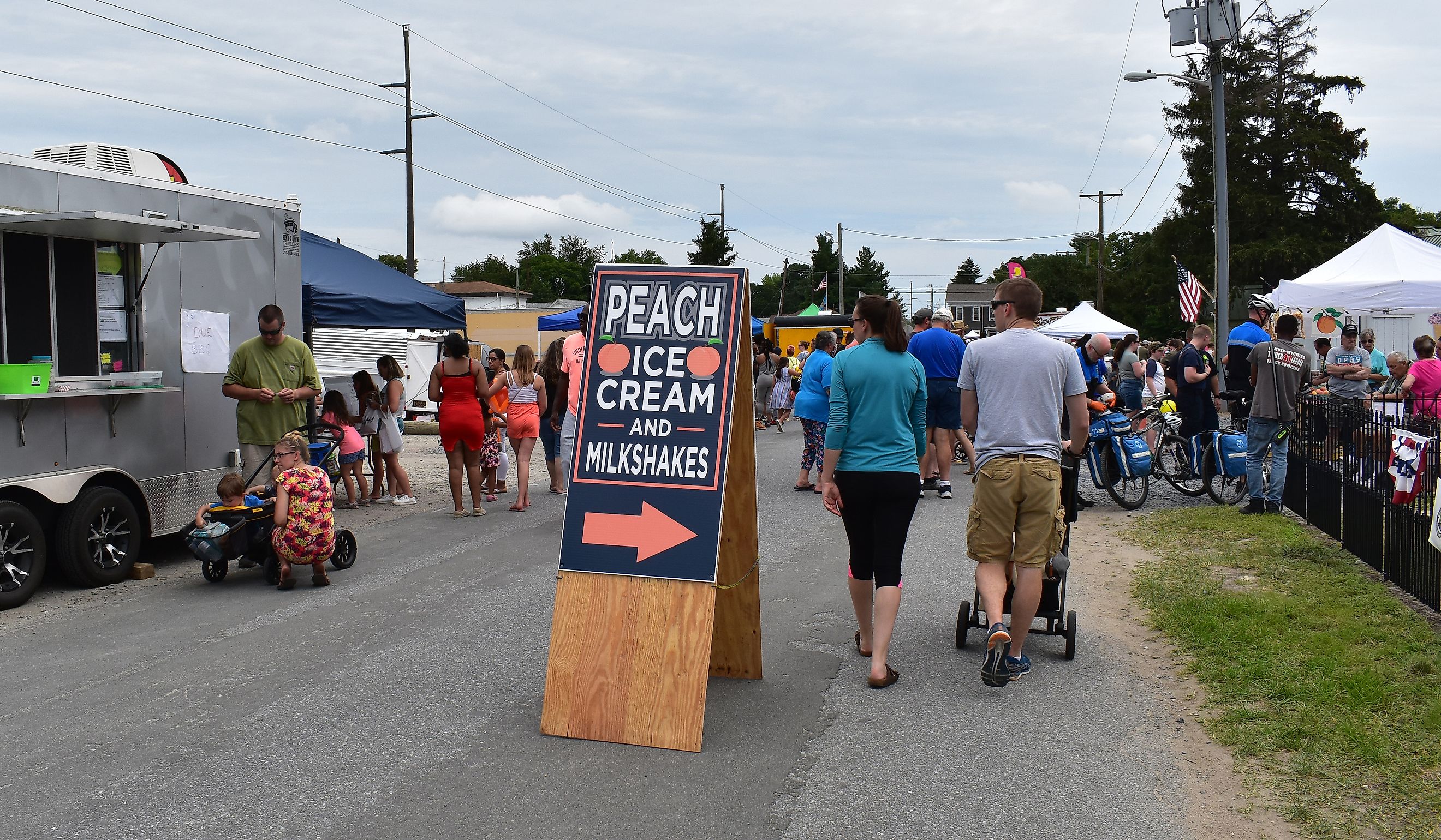 Ice Cream Sign at the Peach Festival at Wyoming, Delaware. Editorial credit: Foolish Productions / Shutterstock.com