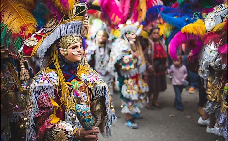 Colorful celebrations at a traditional festival in Chichicastenango, Guatemala.