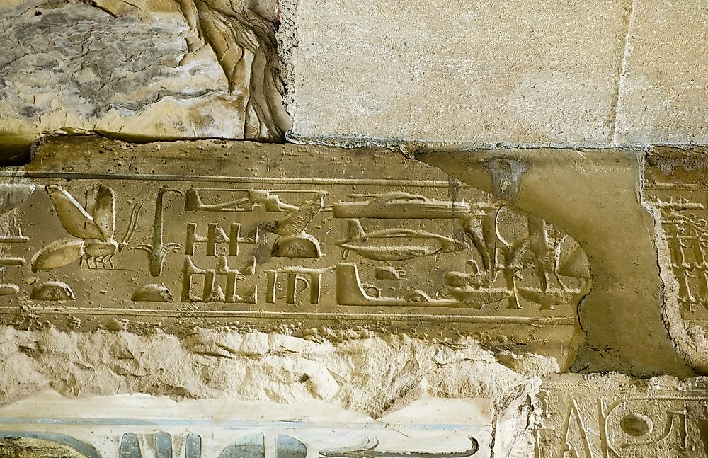 The controversial helicopter hieroglyph is said to depict a helicopter.