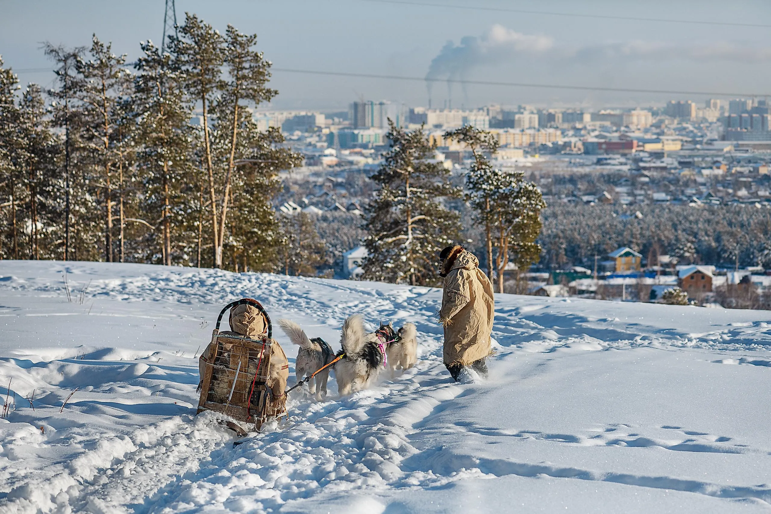 Winter view of Yakutsk, Russia.