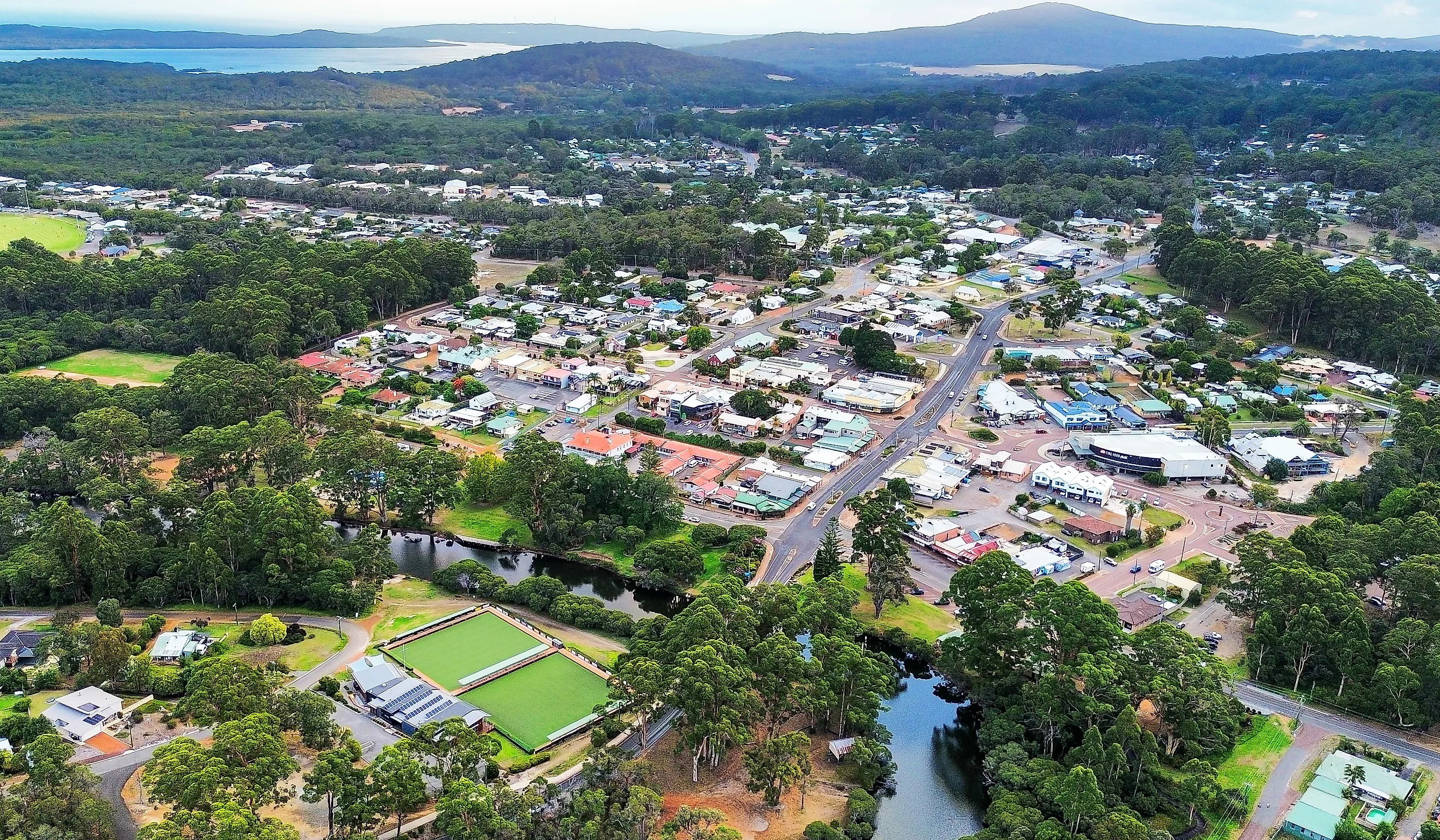 Denmark Western Australia captured from above showing the river.