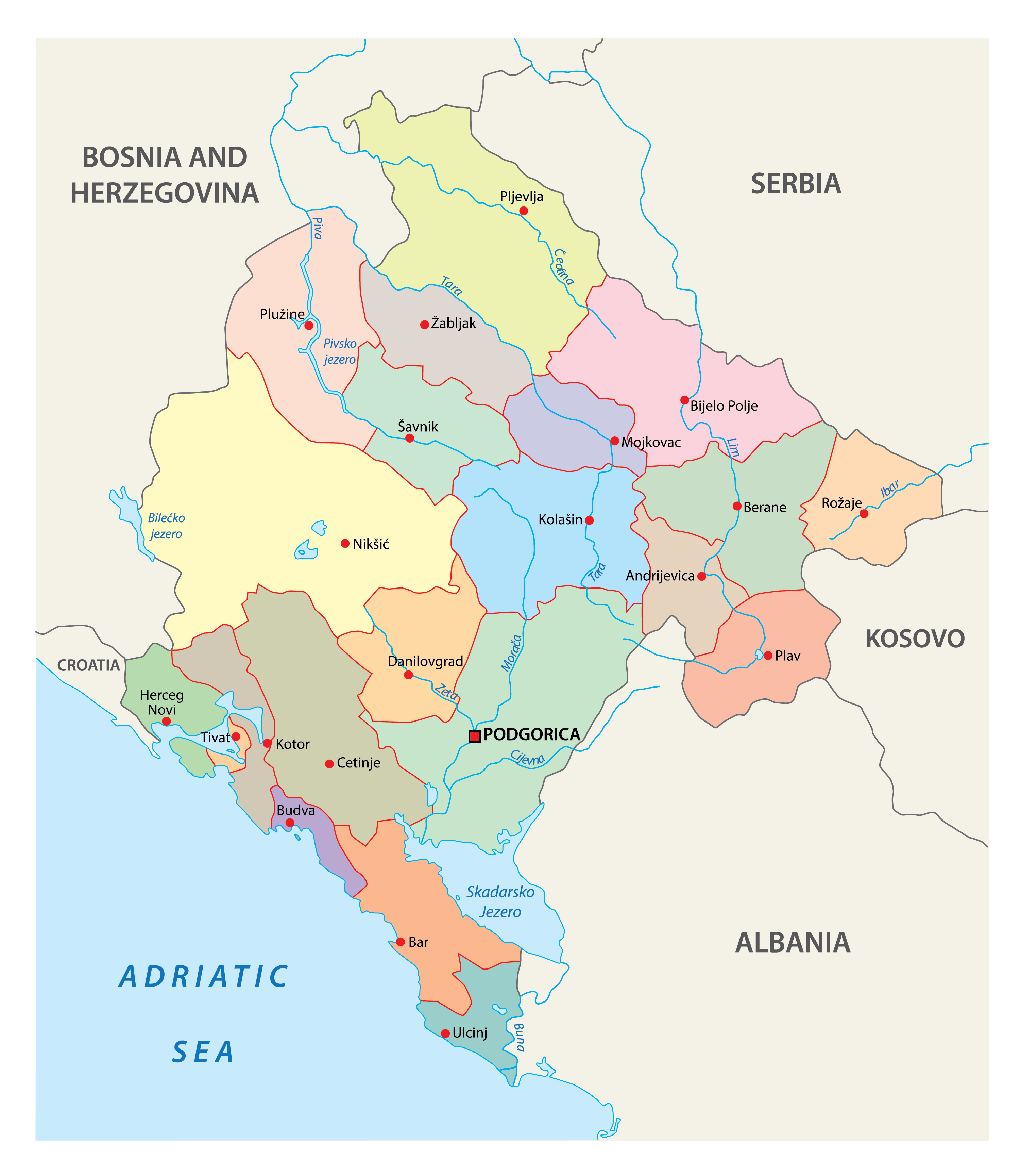 Montenegro On A Map Rico Zip Code Map