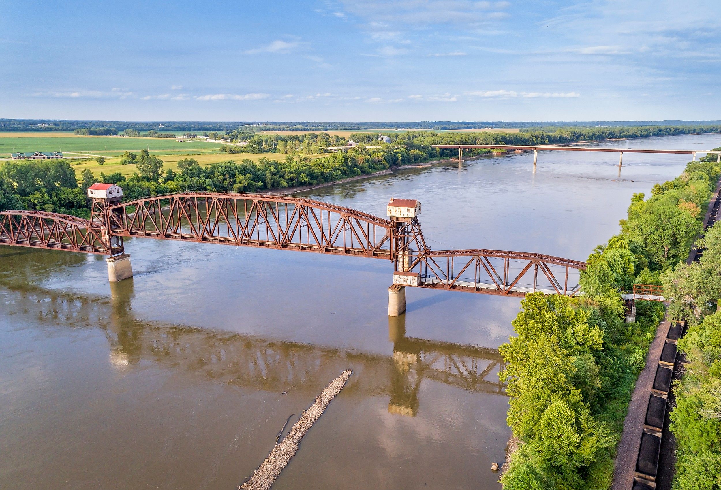 Historic Katy Bridge over the Missouri River at Boonville.