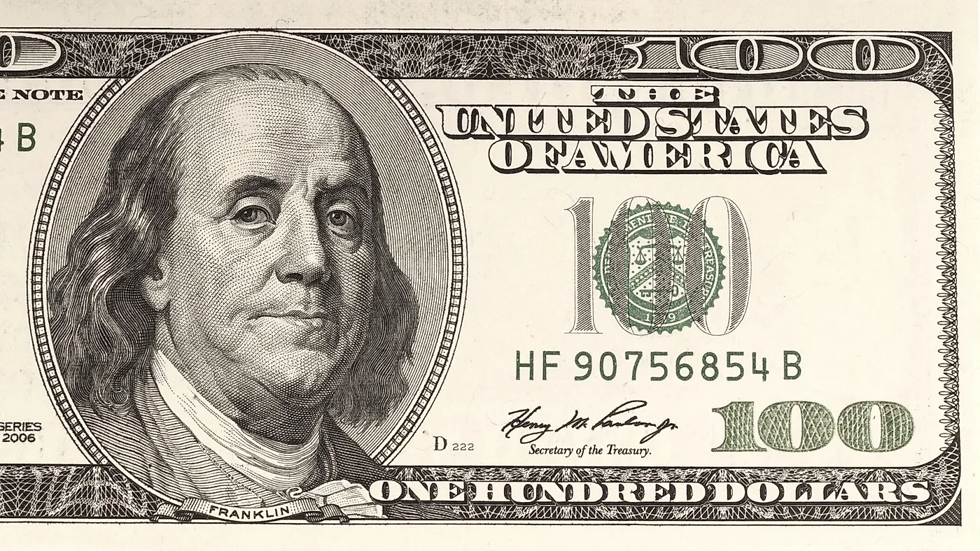 US dollar coins and banknotes.