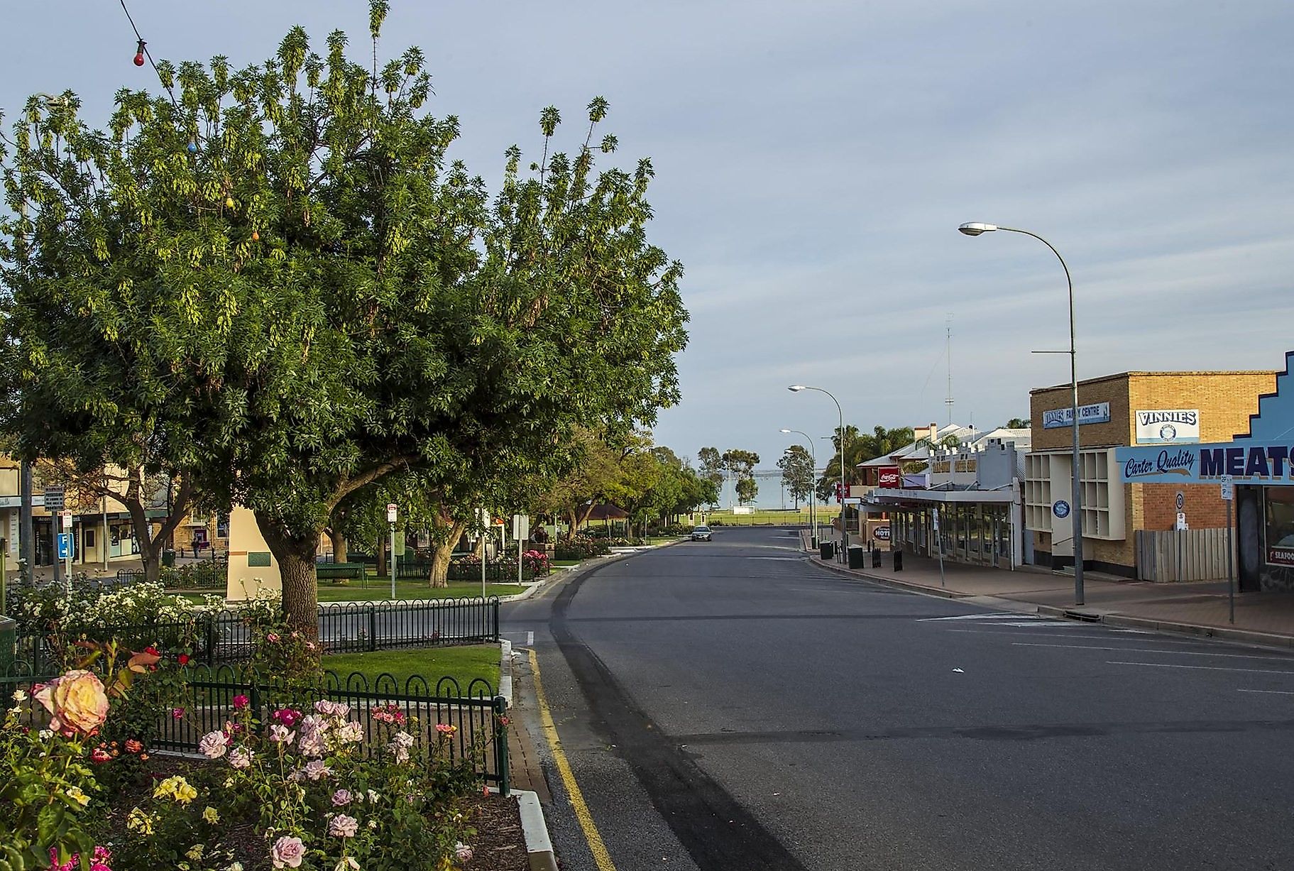 Downtown Barmera at dawn. Via Wikimedia Commons / Sheba_Also 43,000 photos, CC BY-SA 2.0.