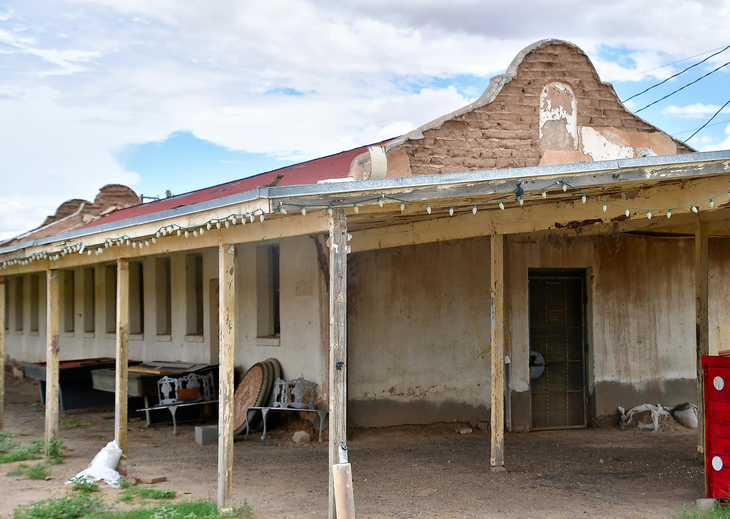 Buildings in Socorro Texas that were used to process farm workers for the Bracero Program. Editorial credit: Grossinger / Shutterstock.com