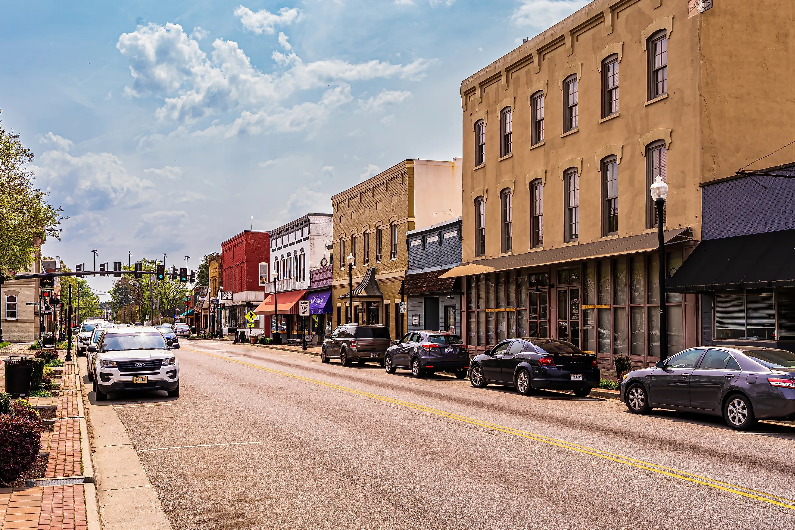 Main Street Emporia on a Cloudy Day in April. Editorial credit: Wileydoc via Shutterstock.com