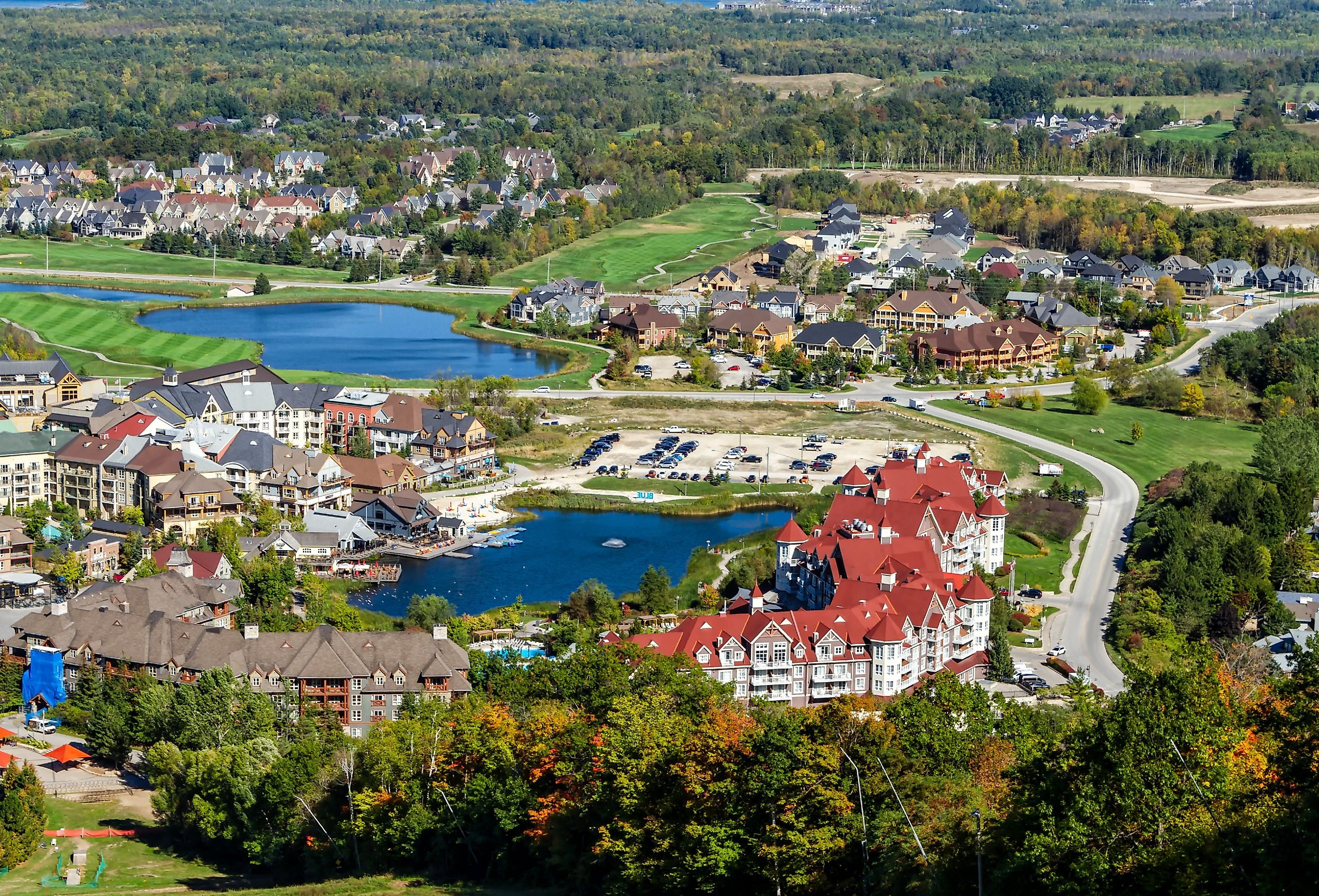 Blue Mountain resort and village during autumn in Collingwood, Ontario.