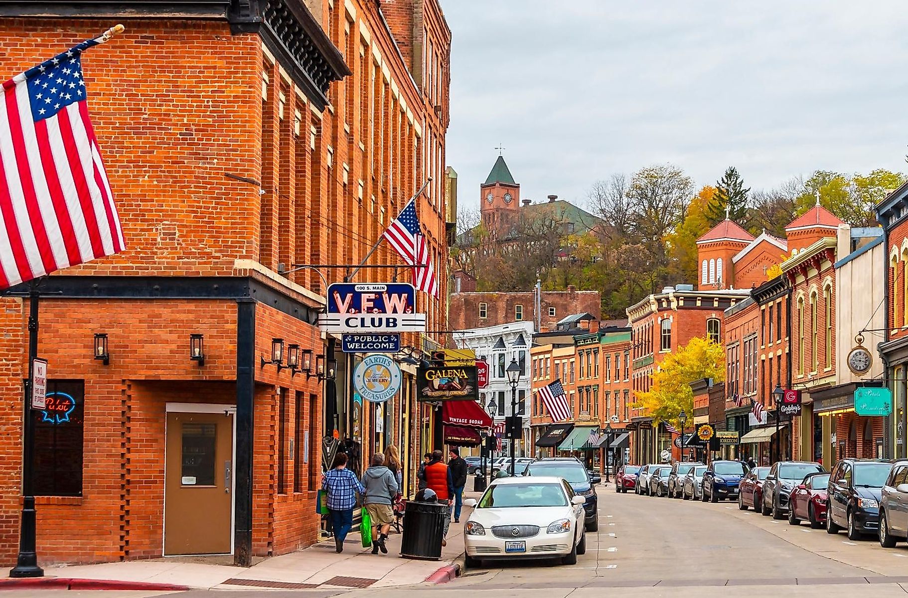 Historical Galena Town Main Street in Galena, Illinois, USA. Editorial credit: Nejdet Duzen / Shutterstock.com