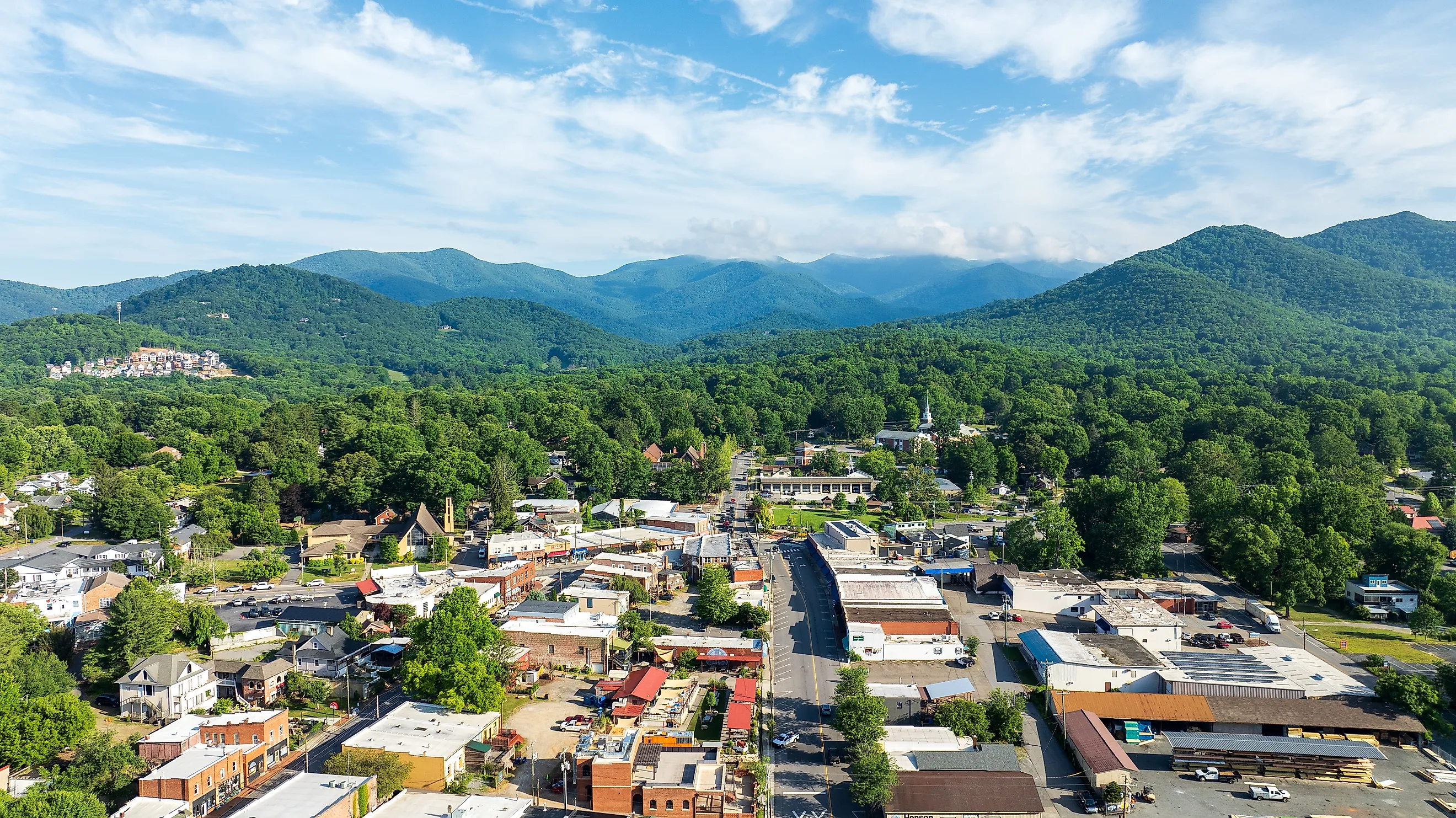 Aerial view of Black Mountain, North Carolina. Image credit: Frame Craft 8 / Shutterstock.com.