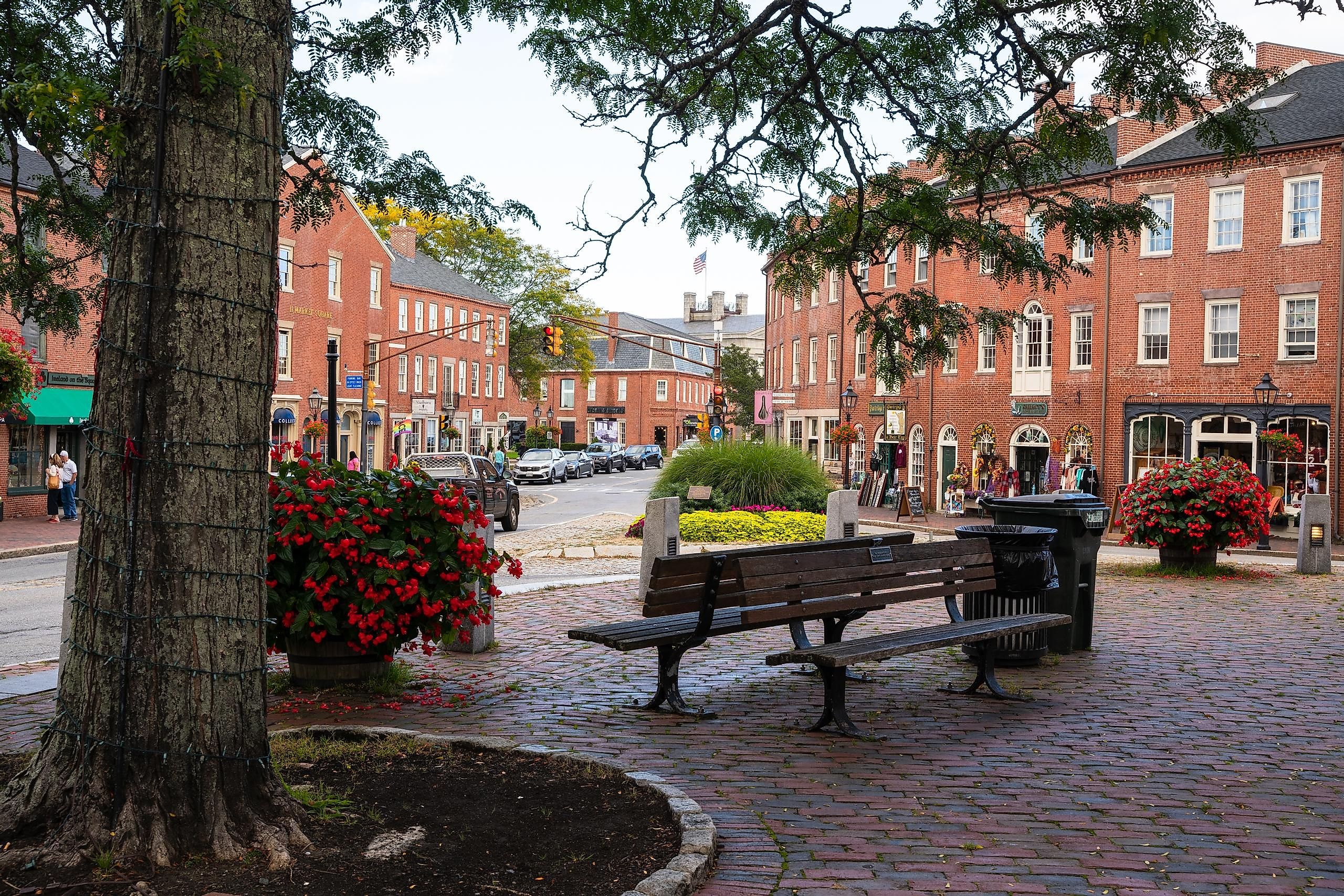 Newburyport, Massachusetts: Street scene in the historic seaport city of Newburyport, captured from the tourist area of Market Square. Editorial credit: littlenySTOCK / Shutterstock.com