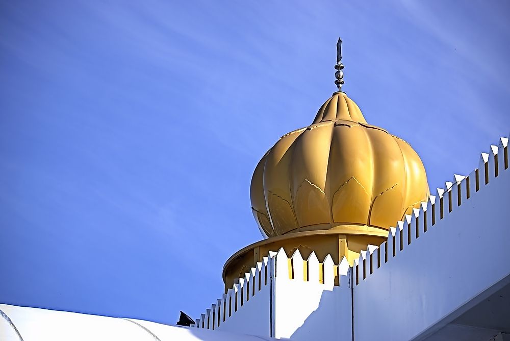 The dome of a Sikh temple.