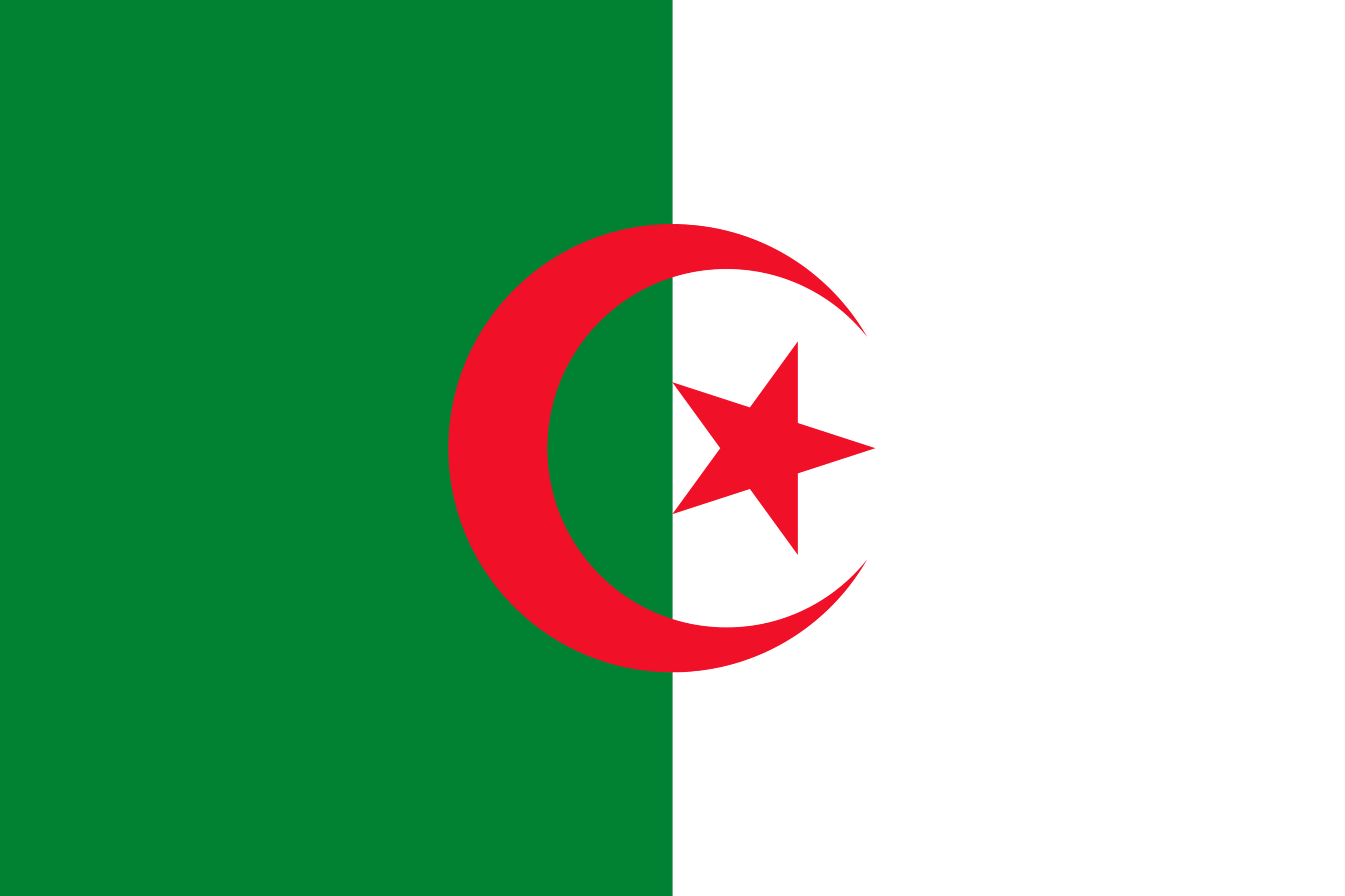 The flag of Algeria.