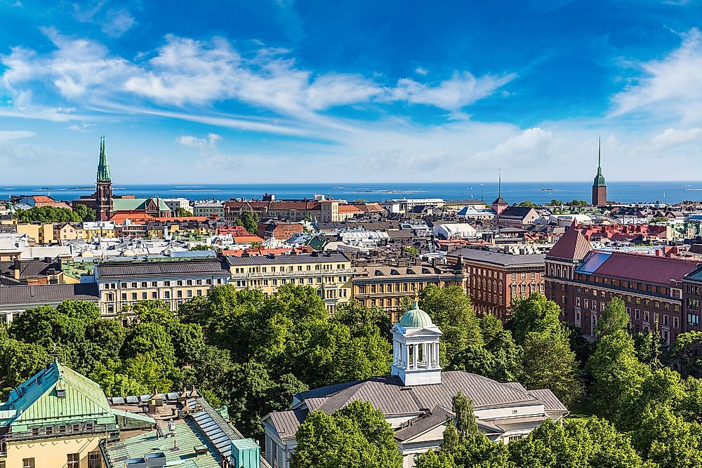 Helsinki, Finland. Finland is an example of a core country.