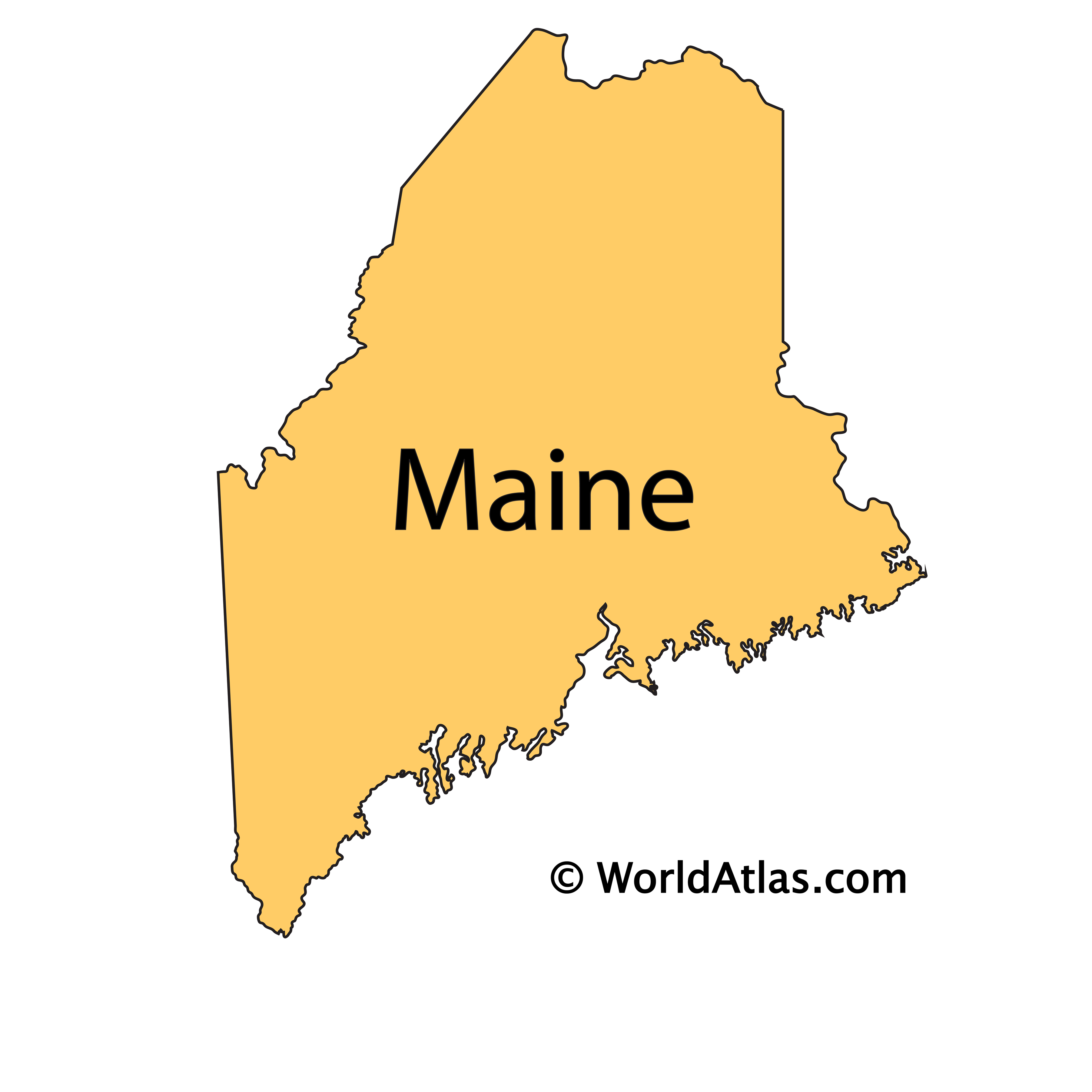 geographical map of maine