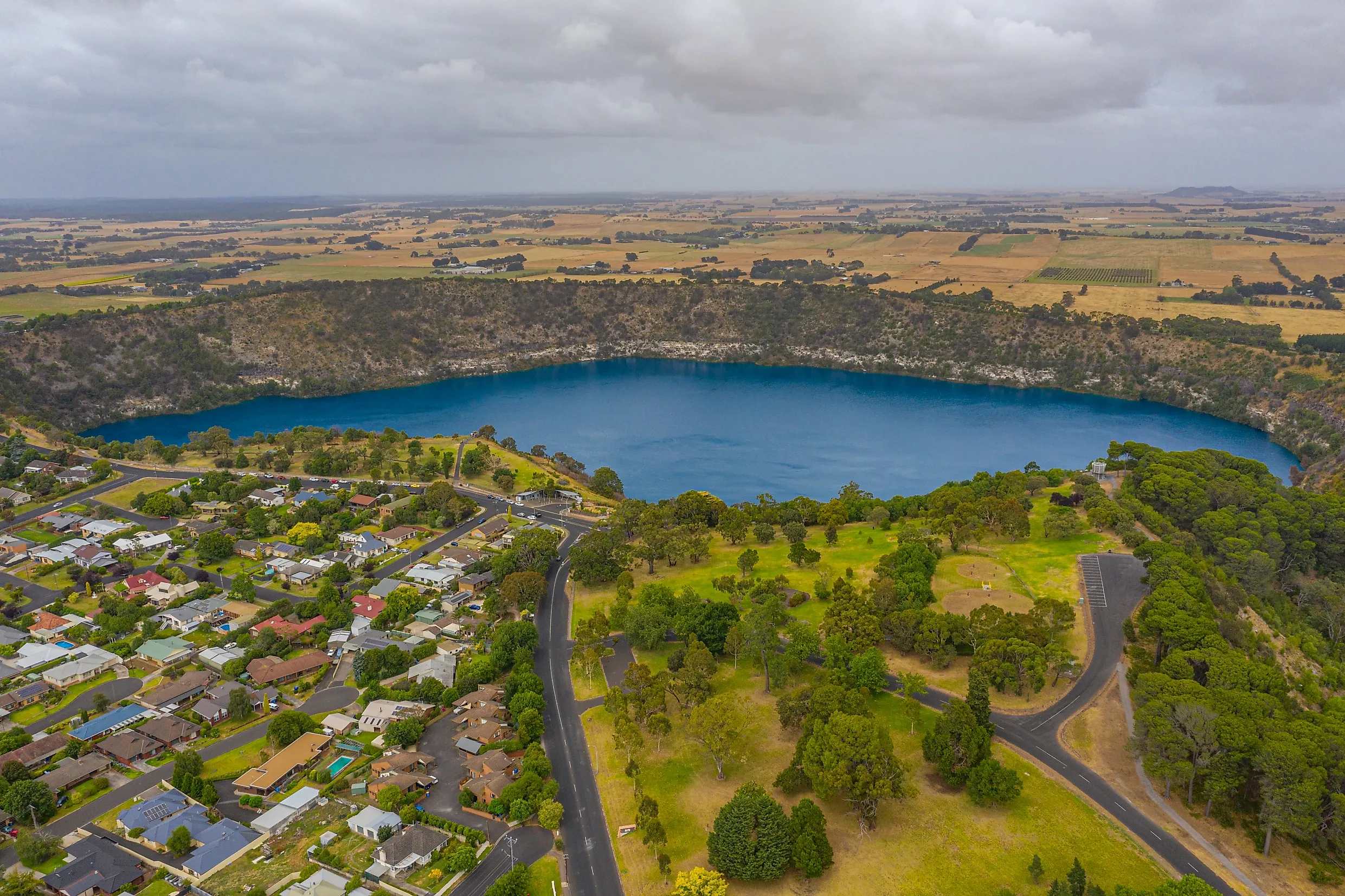 Blue lake at Mount Gambier in Australia