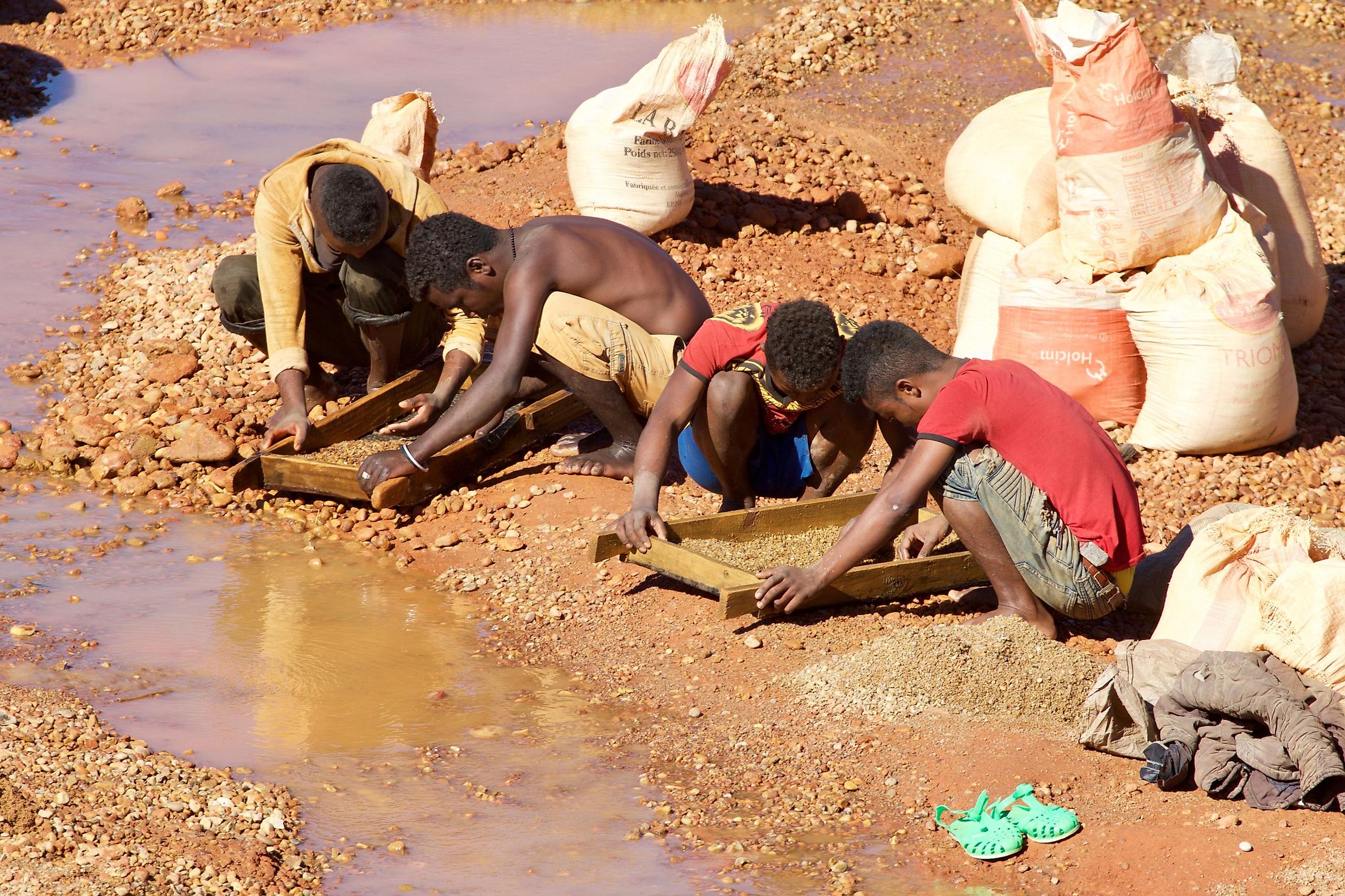 The mining industry in Africa often heavily exploits humans for labor.
