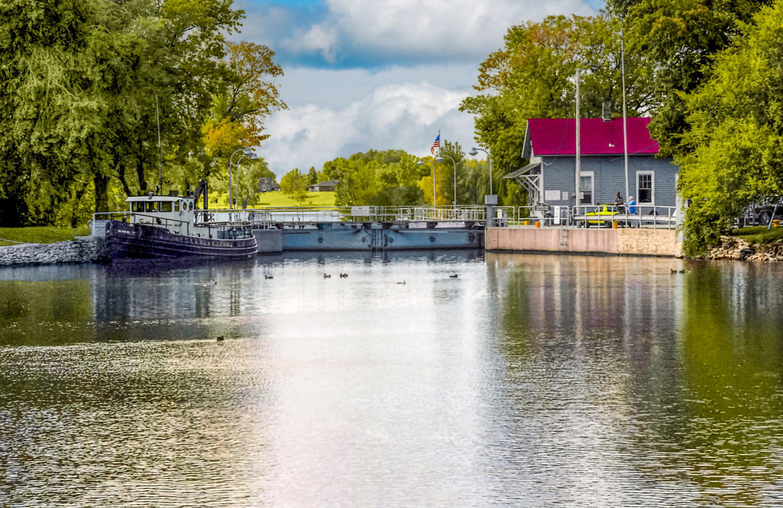 A view of the Fox River in De Pere, Wisconsin. Shutterstock.com