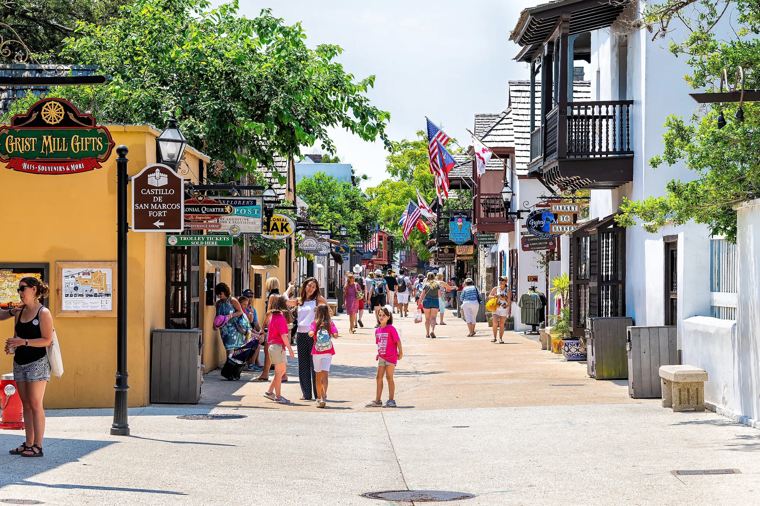 St George Street in St. Augustine, Florida. Editorial credit: Andriy Blokhin / Shutterstock.com.