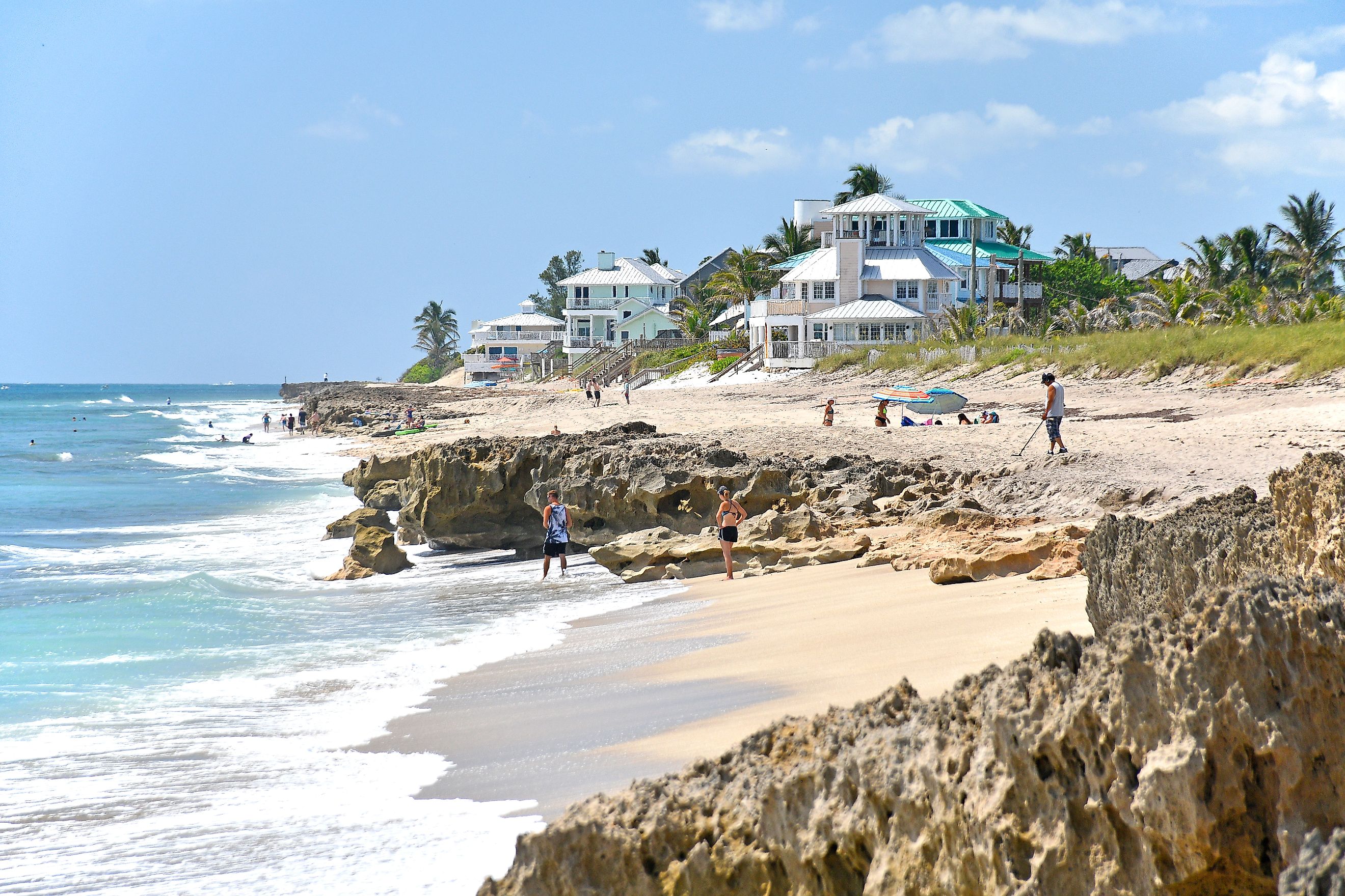 Coastline view at Stuart Rocks Beach in Stuart, Florida in Martin County