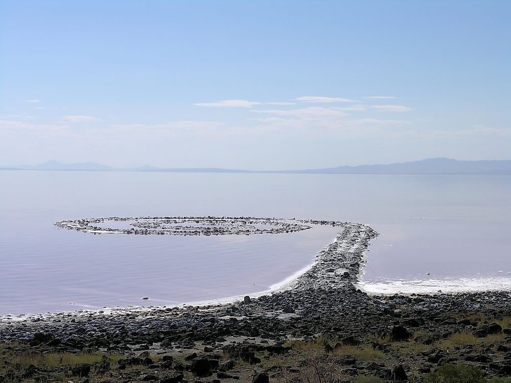 A piece of Earth Art designed by famous artist Robert Smithson.