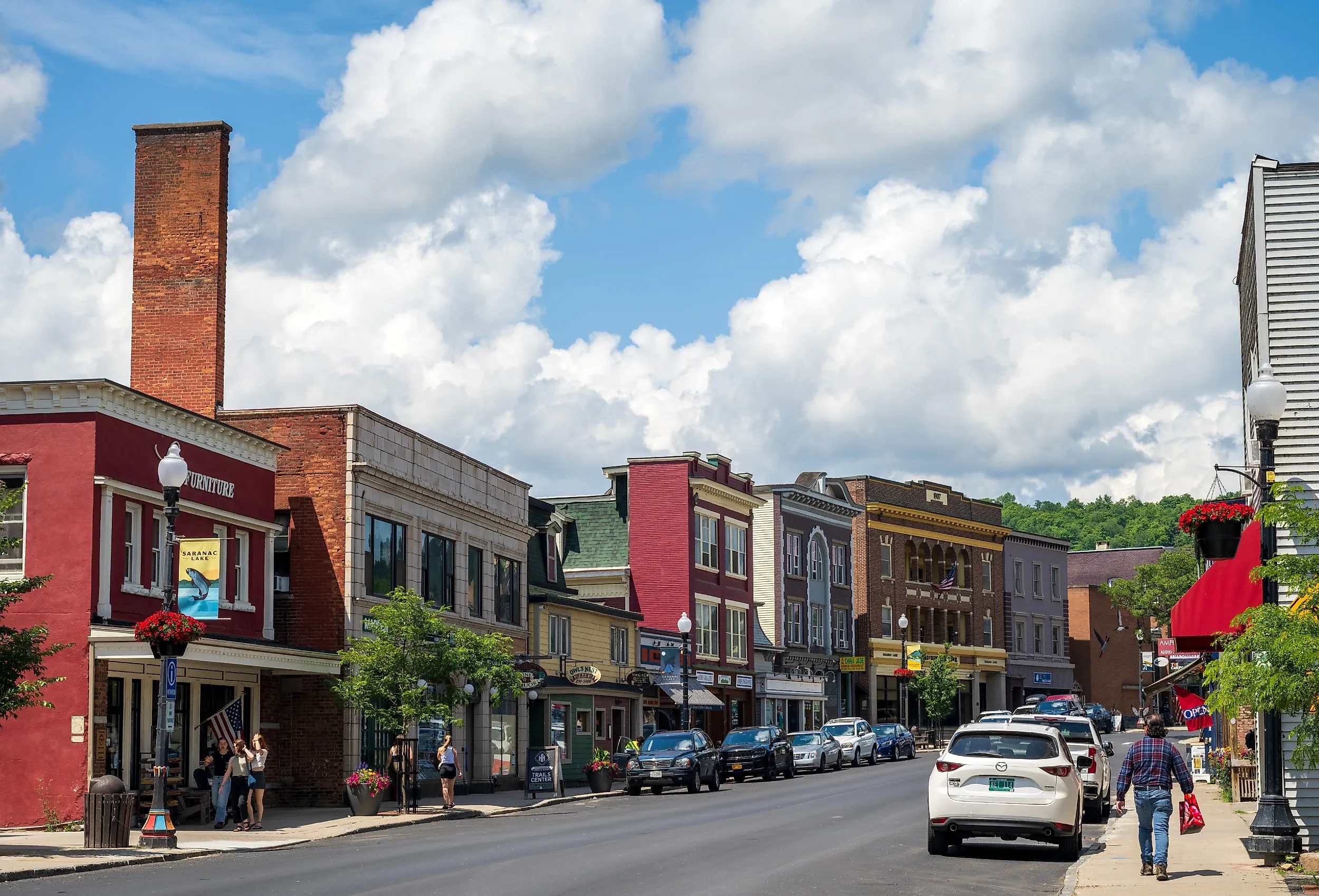 Street view of downtown Saranac Lake, New York. Image credit aimintang via istock