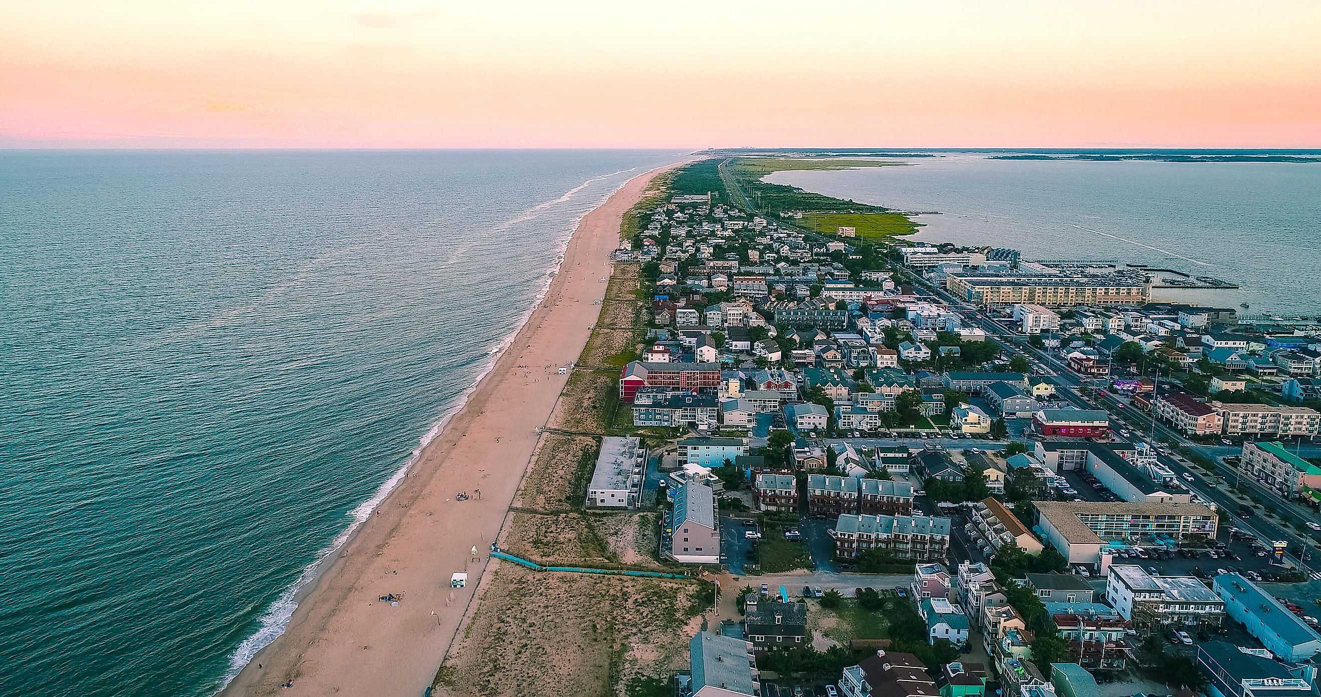 Aerial view of Dewey Beach, Delaware.