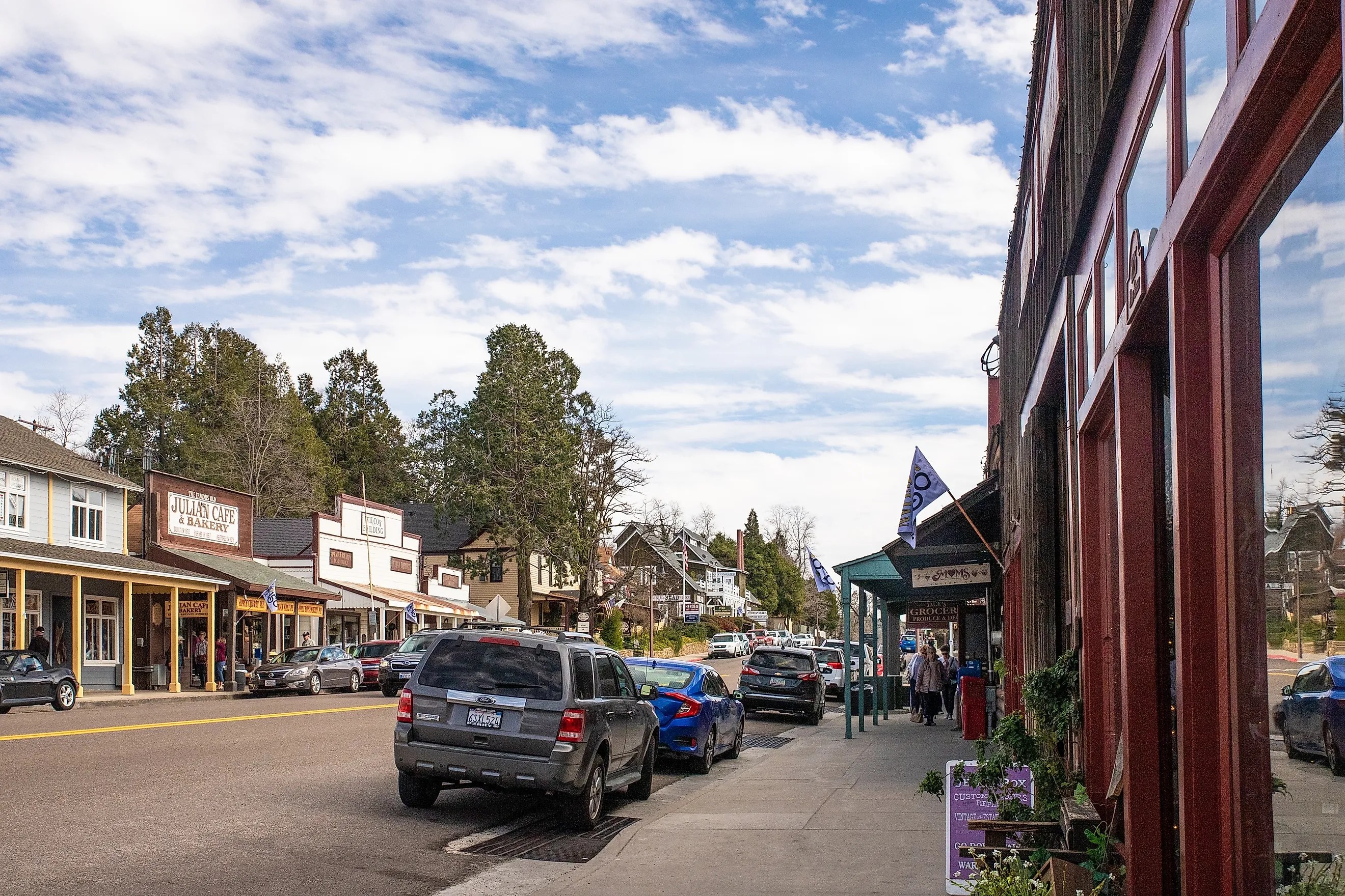 Street scene View of historic old town of Julian California.