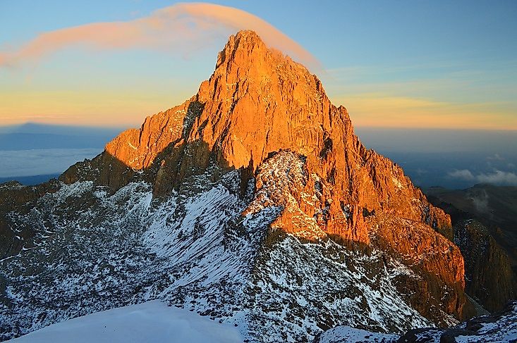 The peak of Mount Kenya.