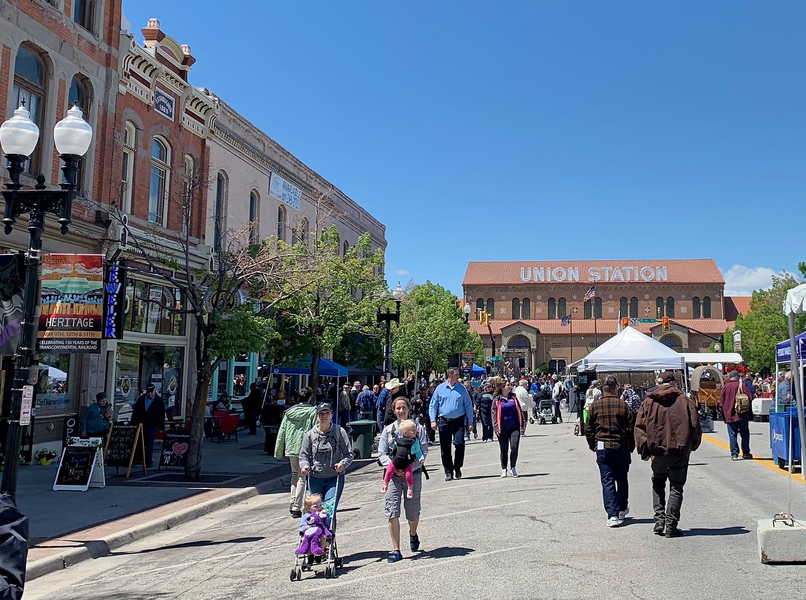 ogden Utah USA-union station during the Ogden Heritage Festival celebrating 150 years of the transcontinental railroad