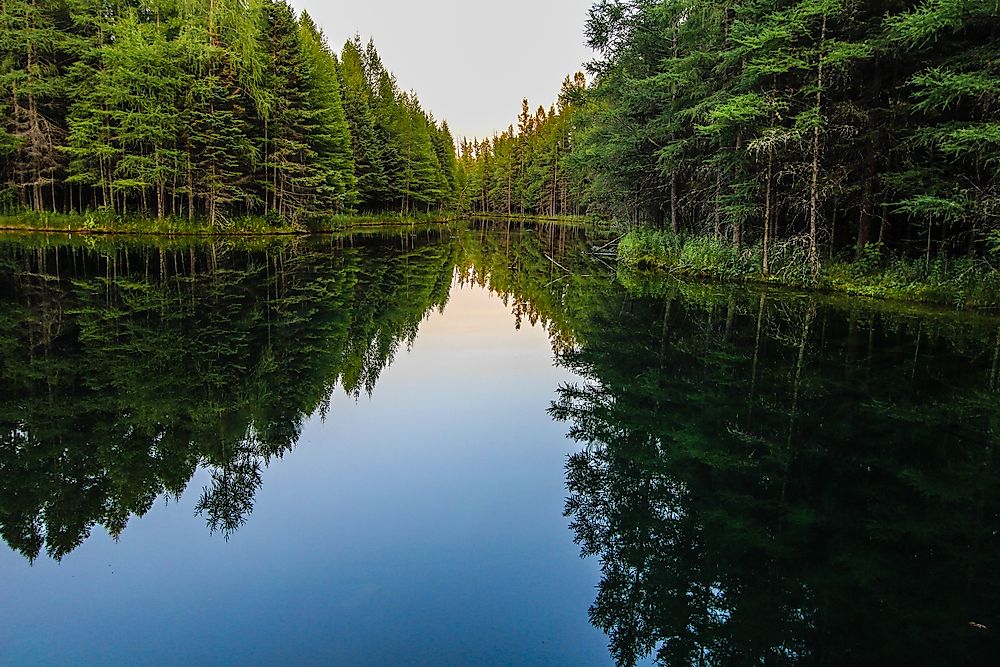 A serene lake on Michigan's Upper Peninsula.