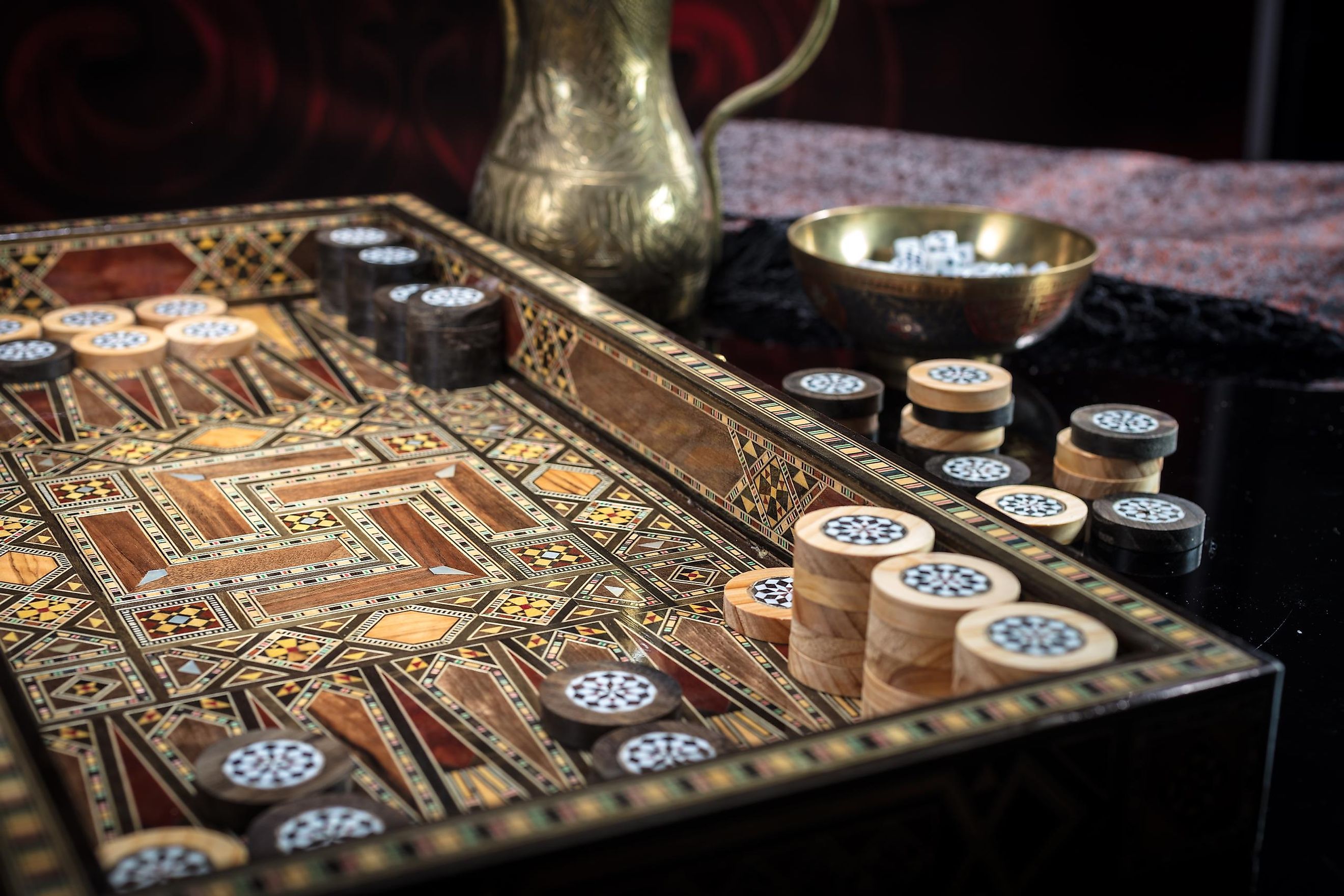 The boardgame of Backgammon.