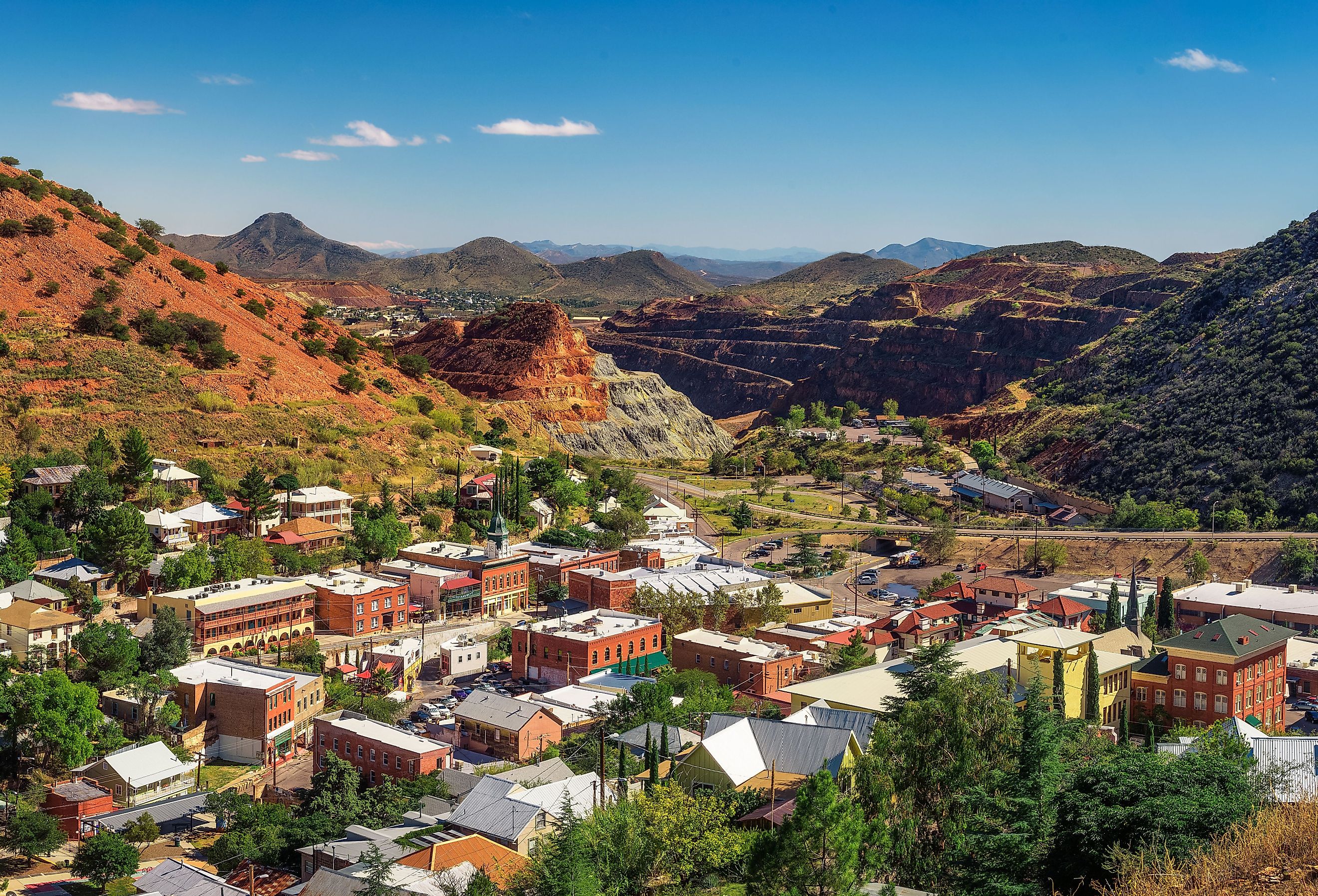 Panorama of Bisbee with surrounding Mule Mountains in Arizona. Image credit Nick Fox via Shutterstock