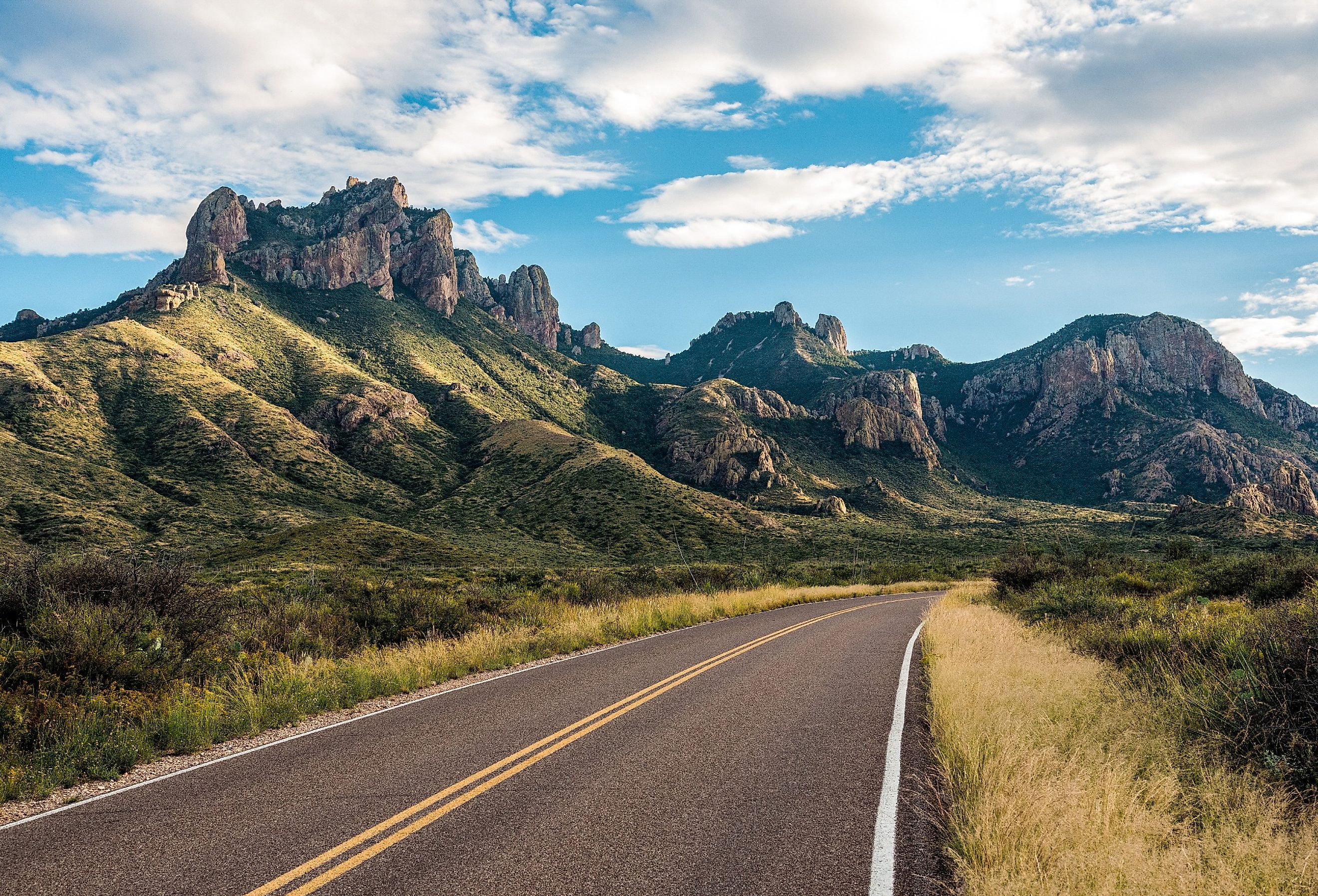 Driving through Big Bend National Park, Texas.