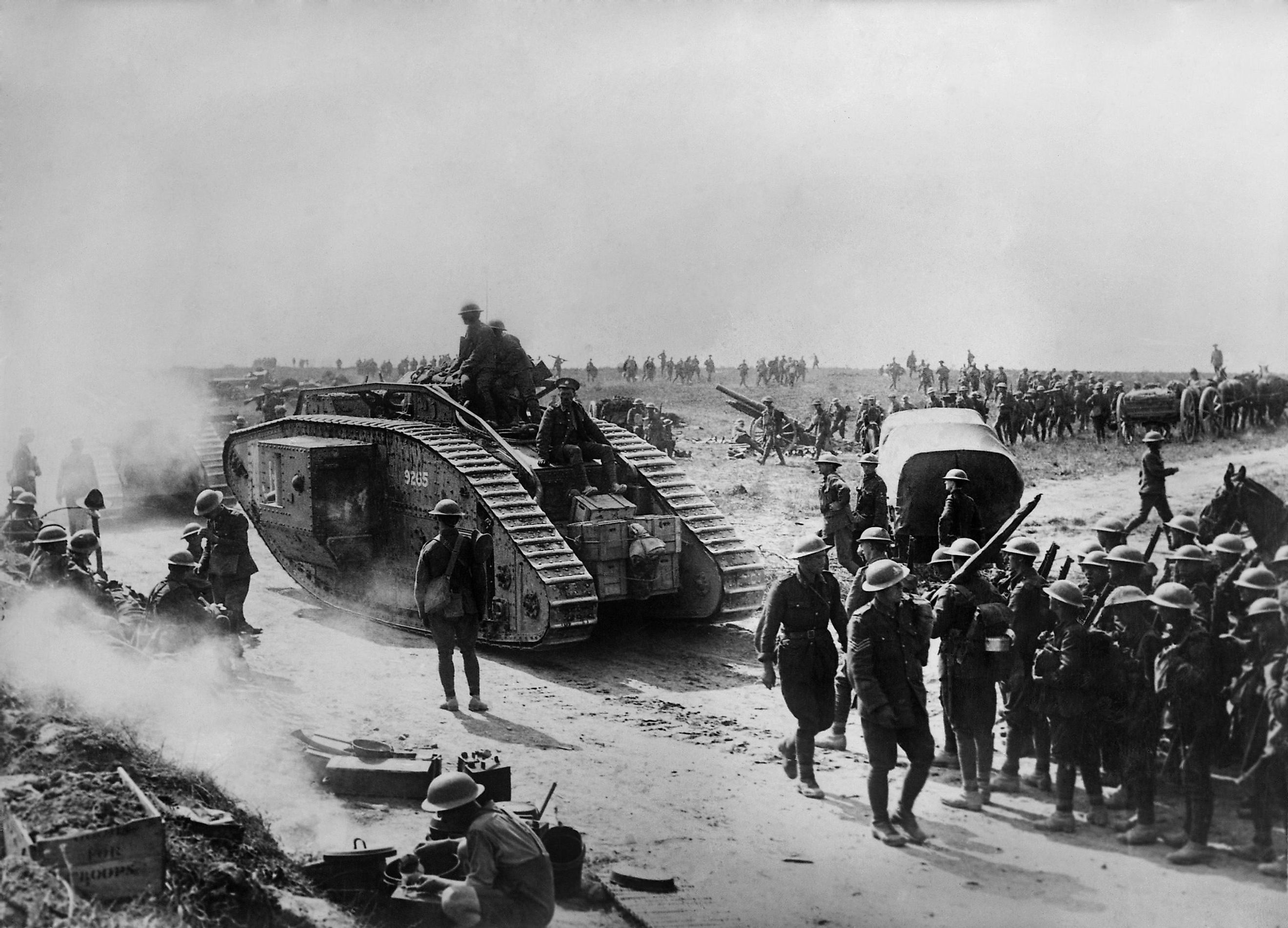 World War 1. British forces in Bapaume, France,